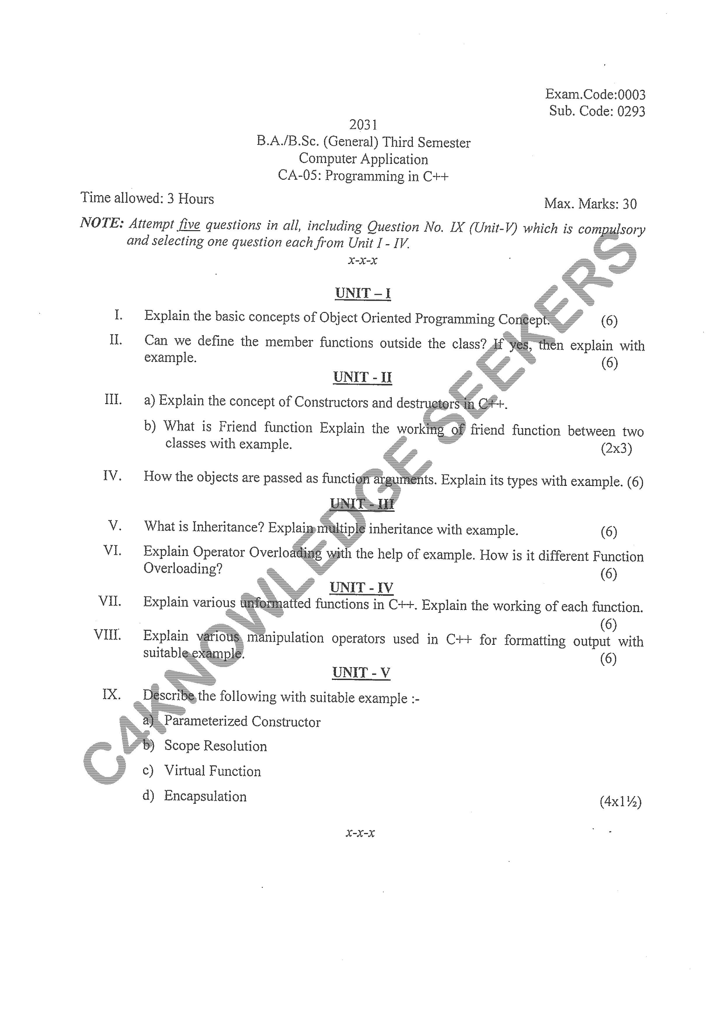 Question Paper Page 1