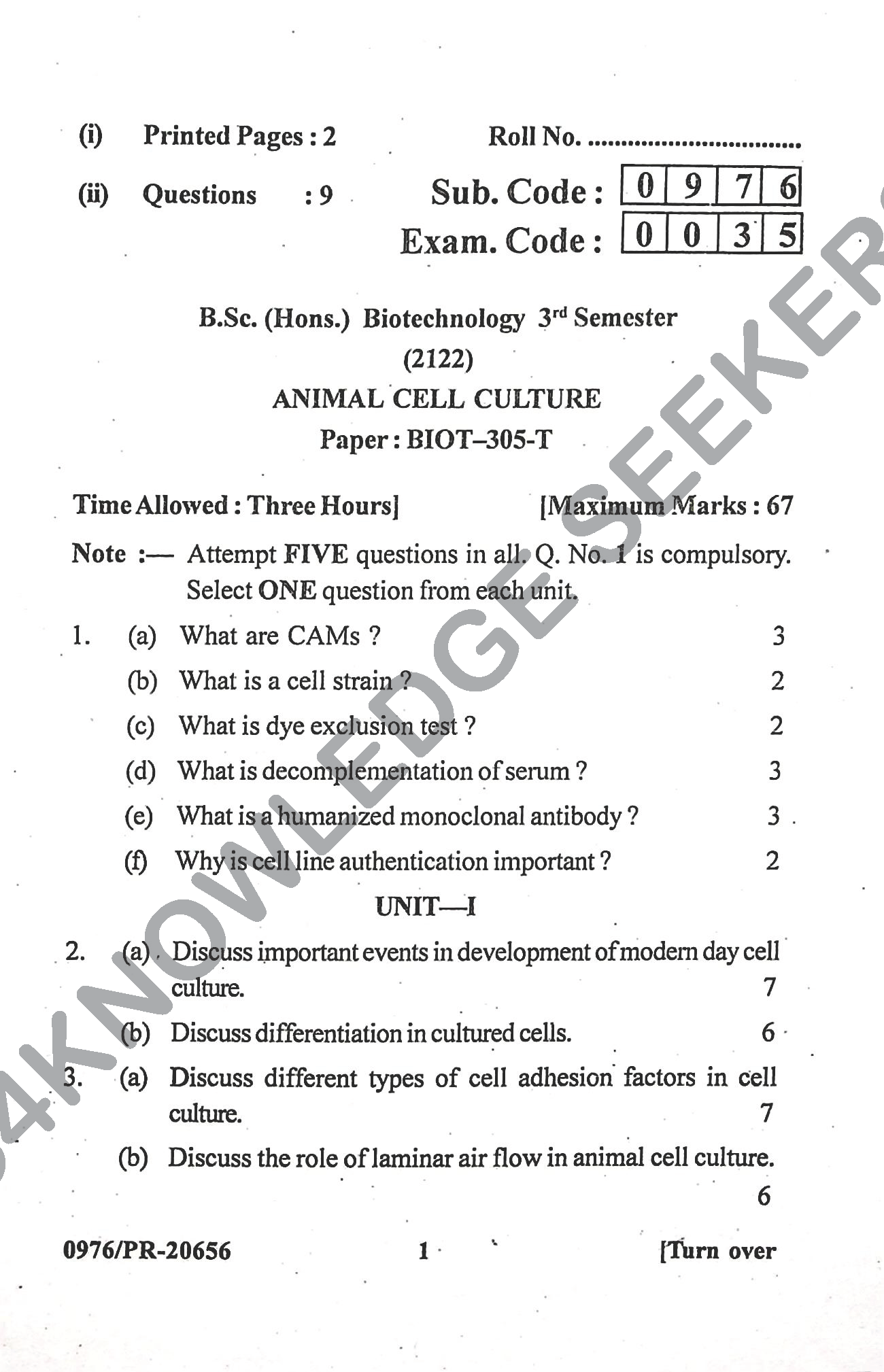 Question Paper Page 1