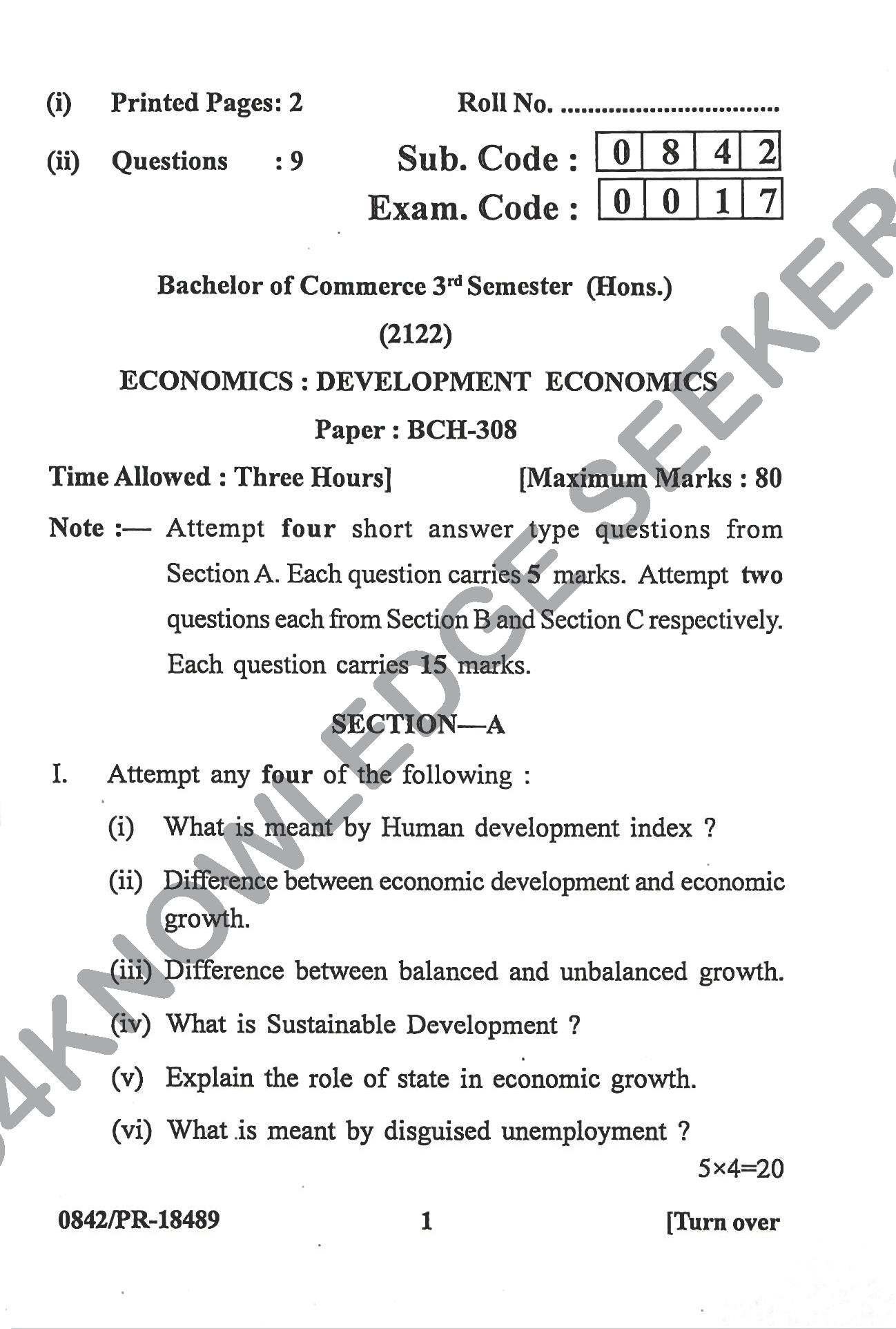 Question Paper Page 1