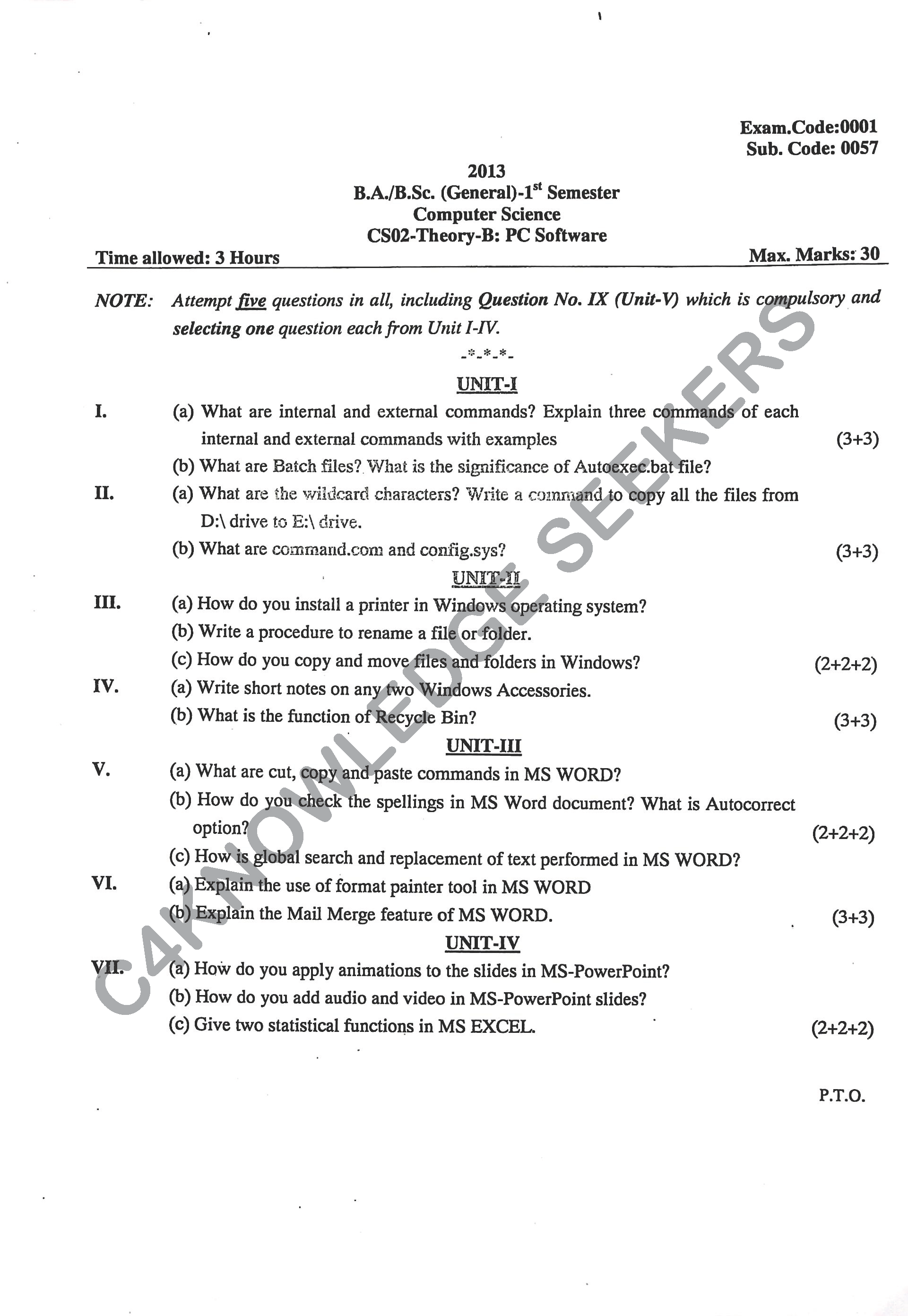 Question Paper Page 1