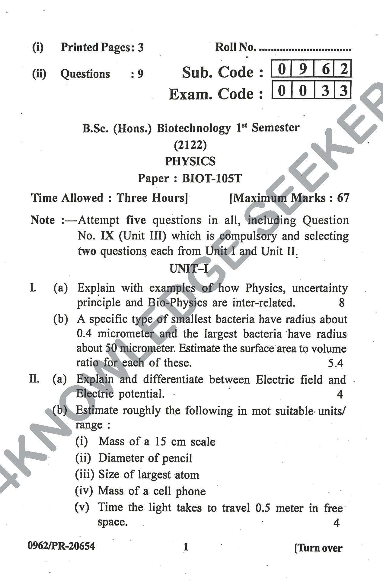 Question Paper Page 1