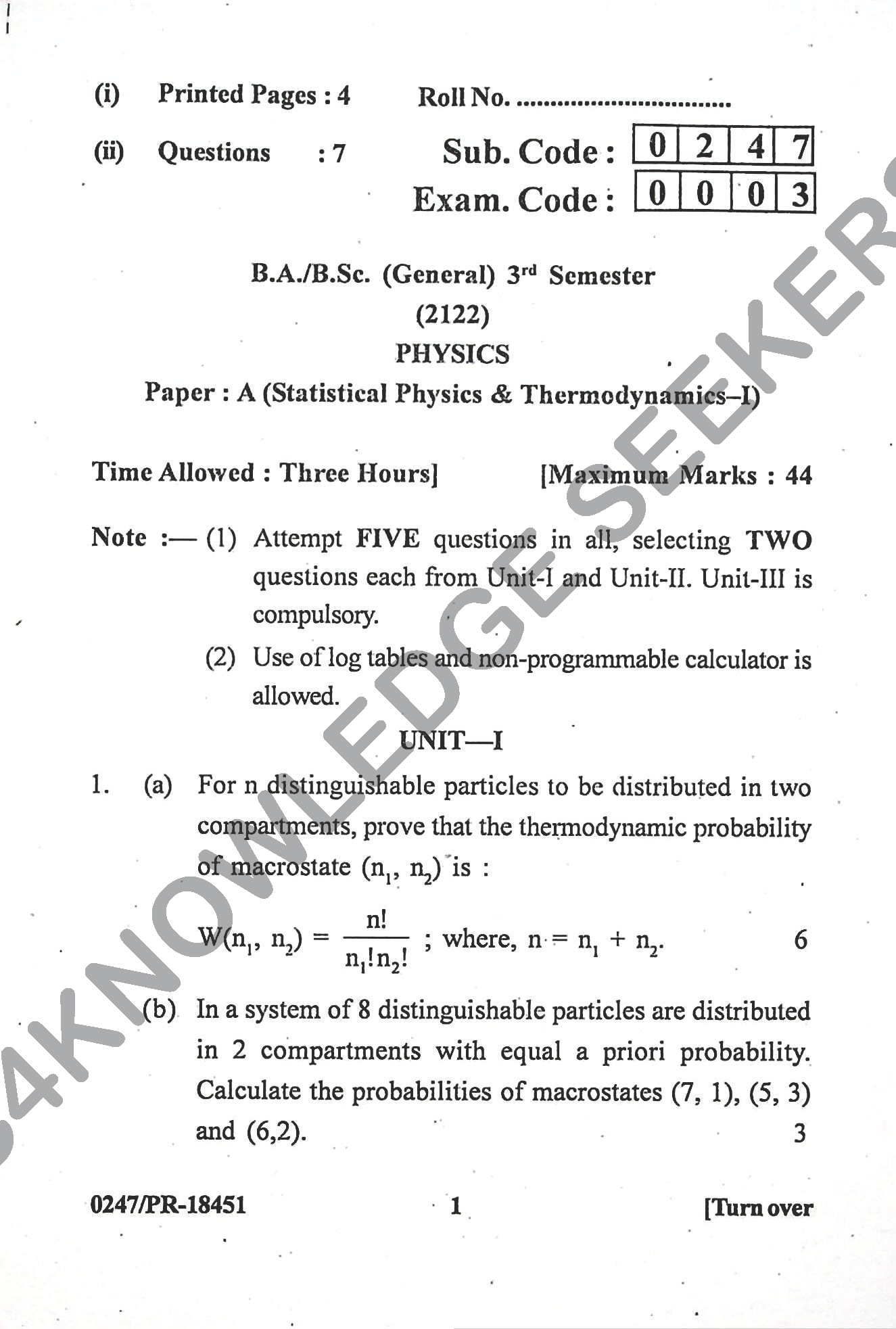 Question Paper Page 1