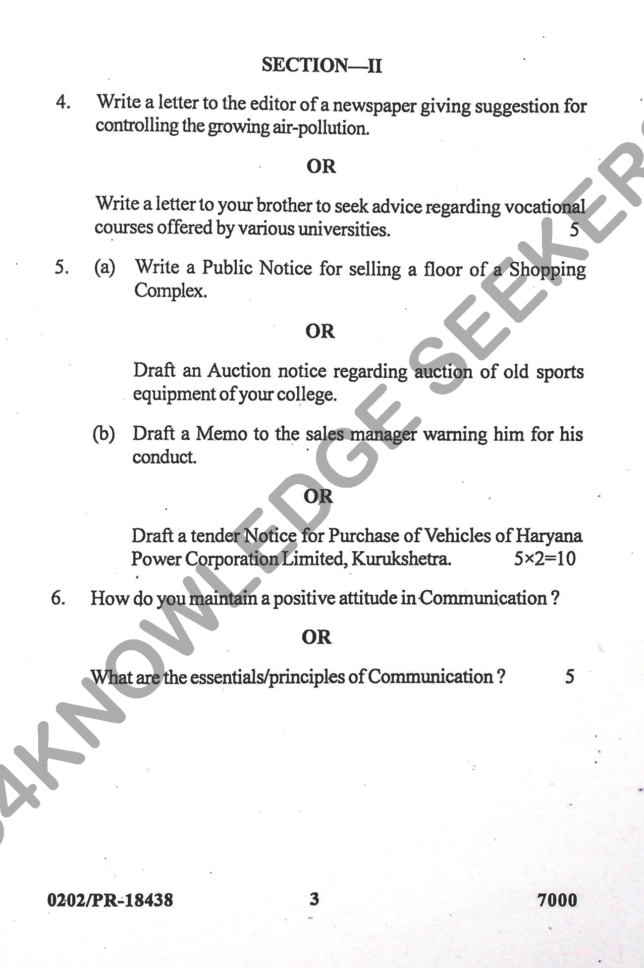 Question Paper Page 3