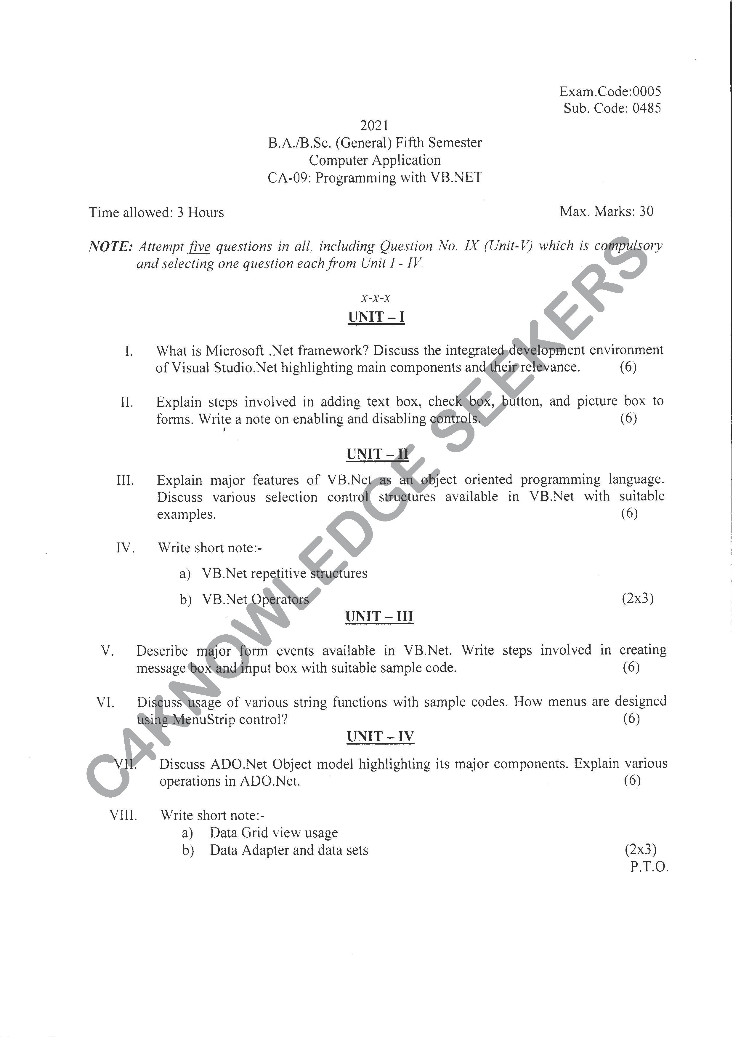 Question Paper Page 1