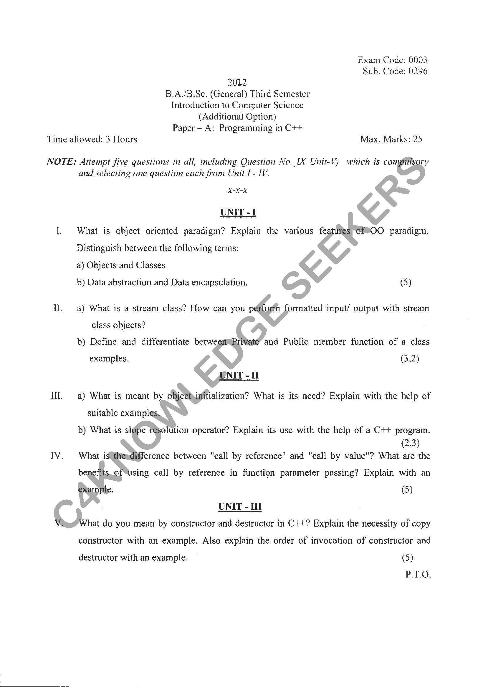 Question Paper Page 1