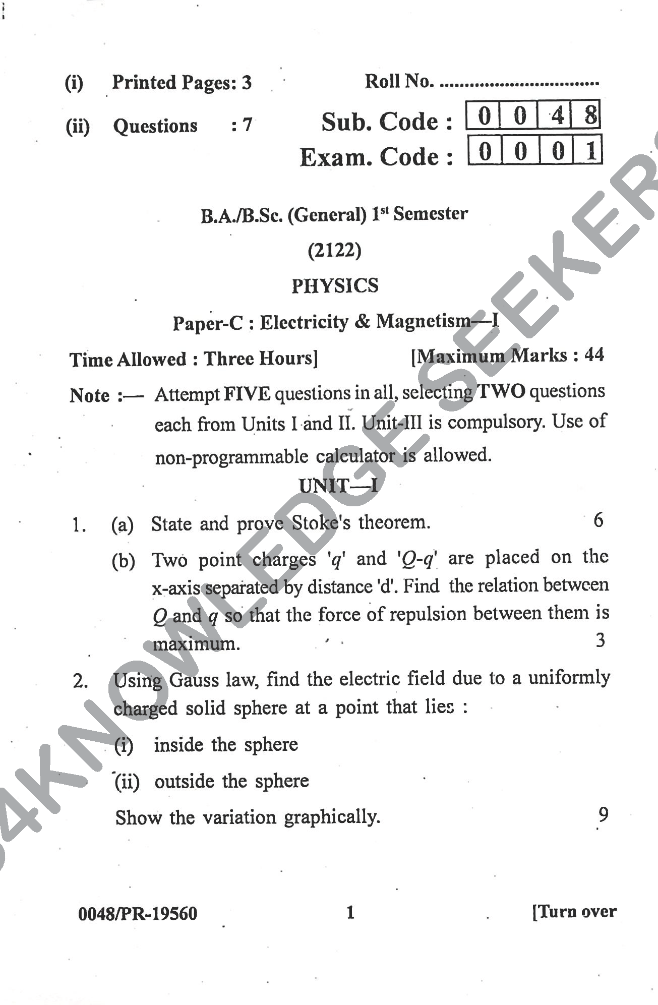 Question Paper Page 1
