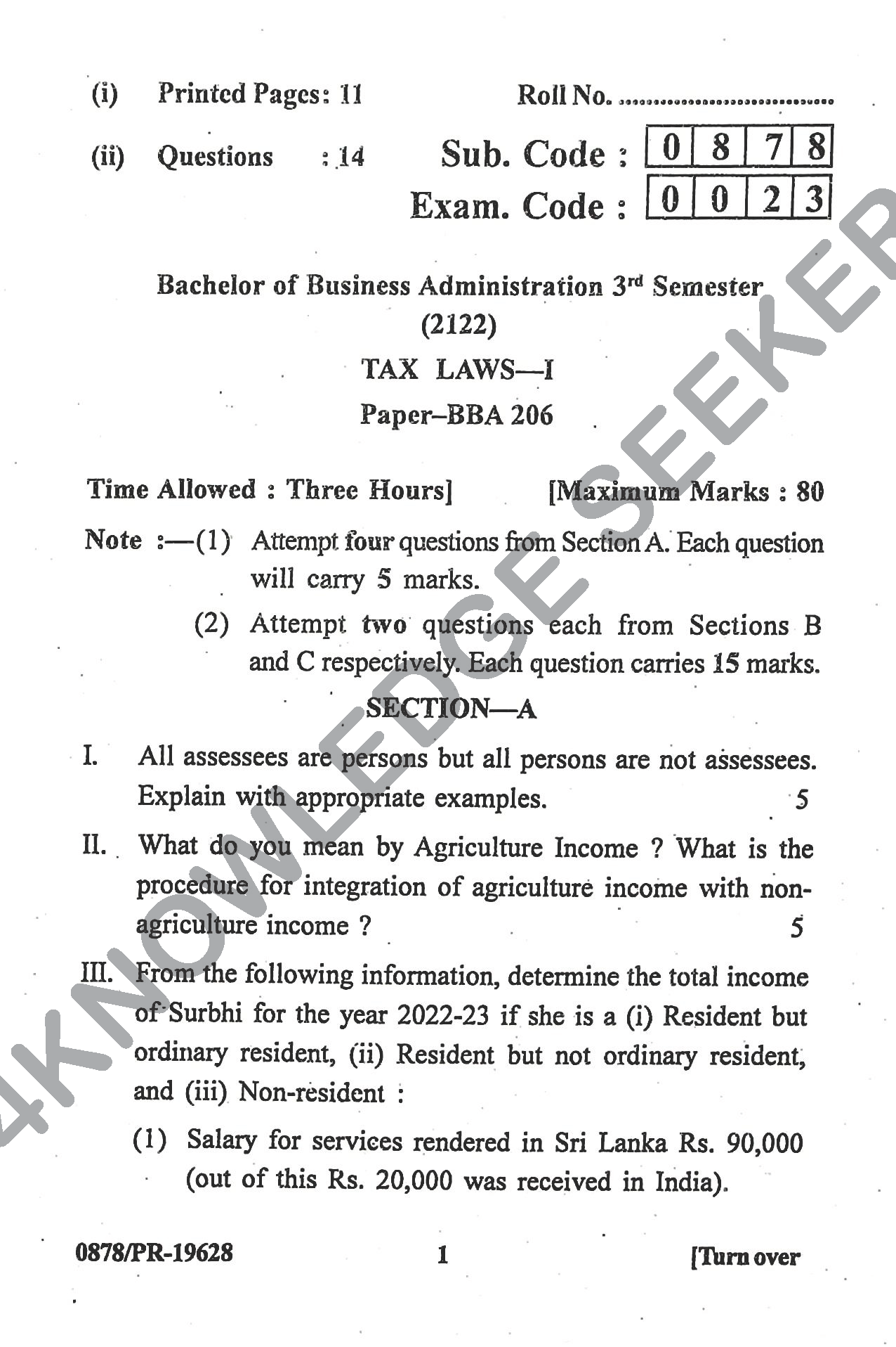 Question Paper Page 1