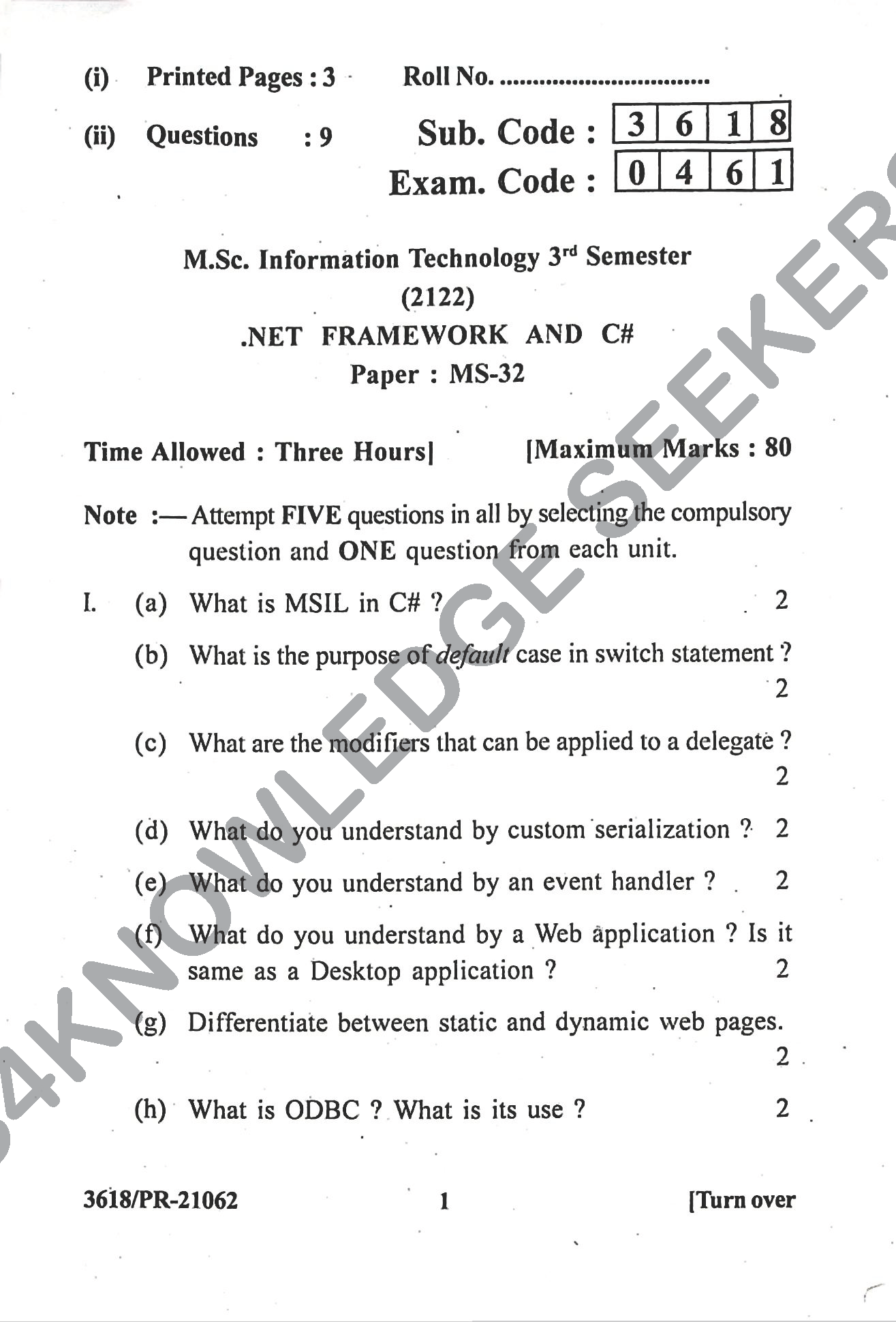 Question Paper Page 1