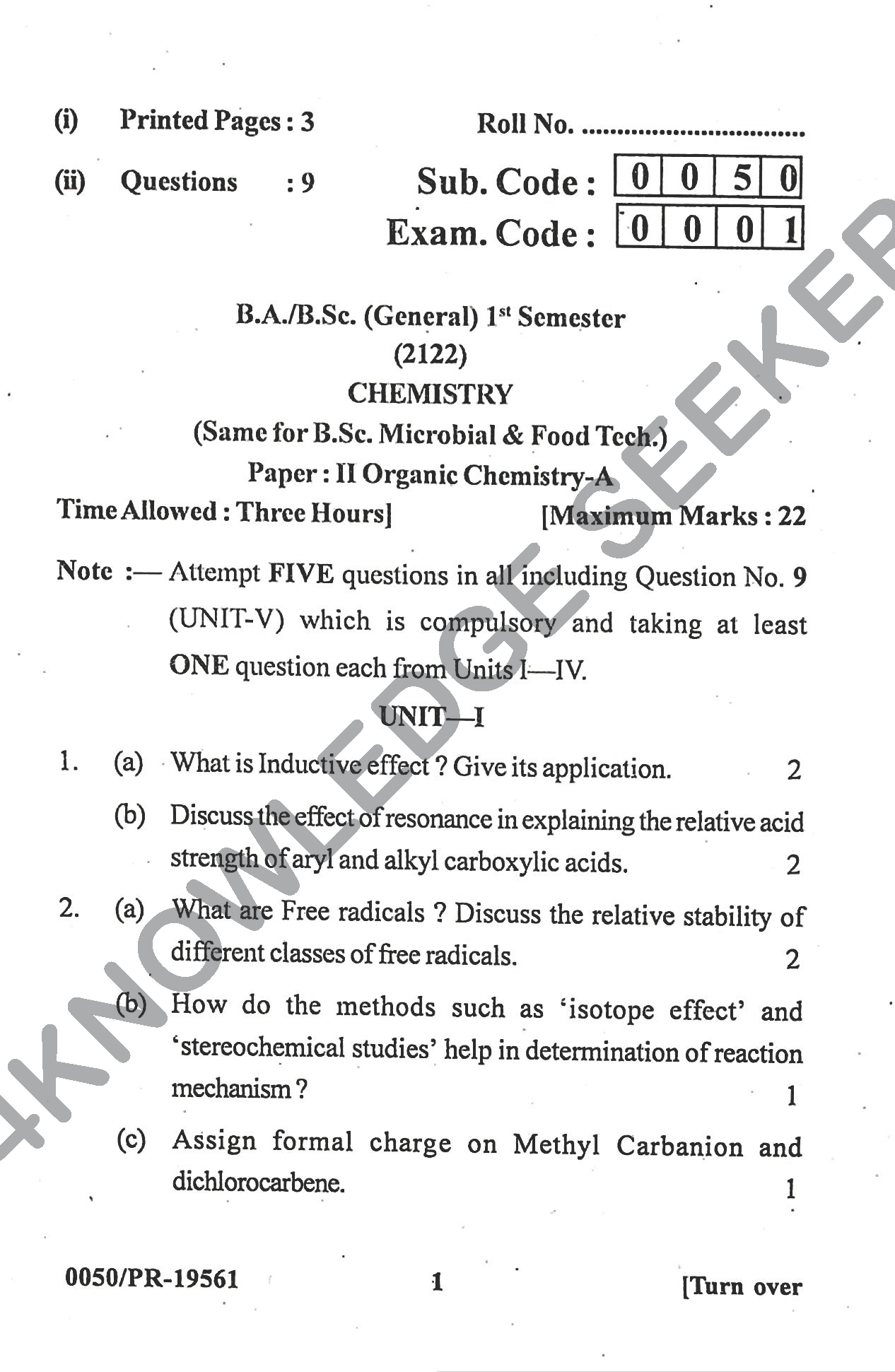 Question Paper Page 1