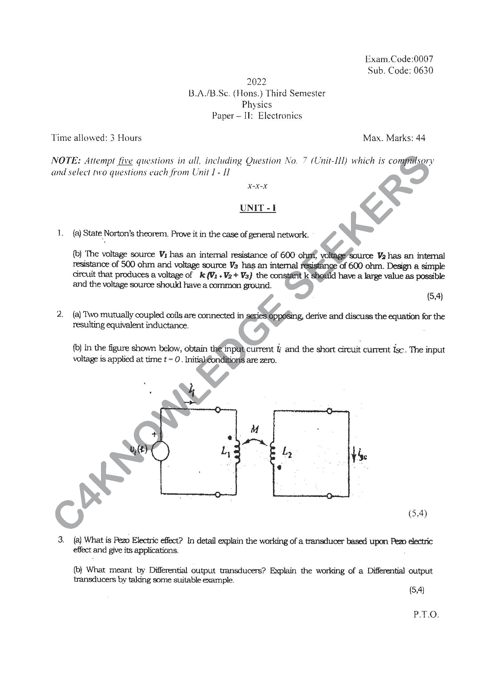 Question Paper Page 1