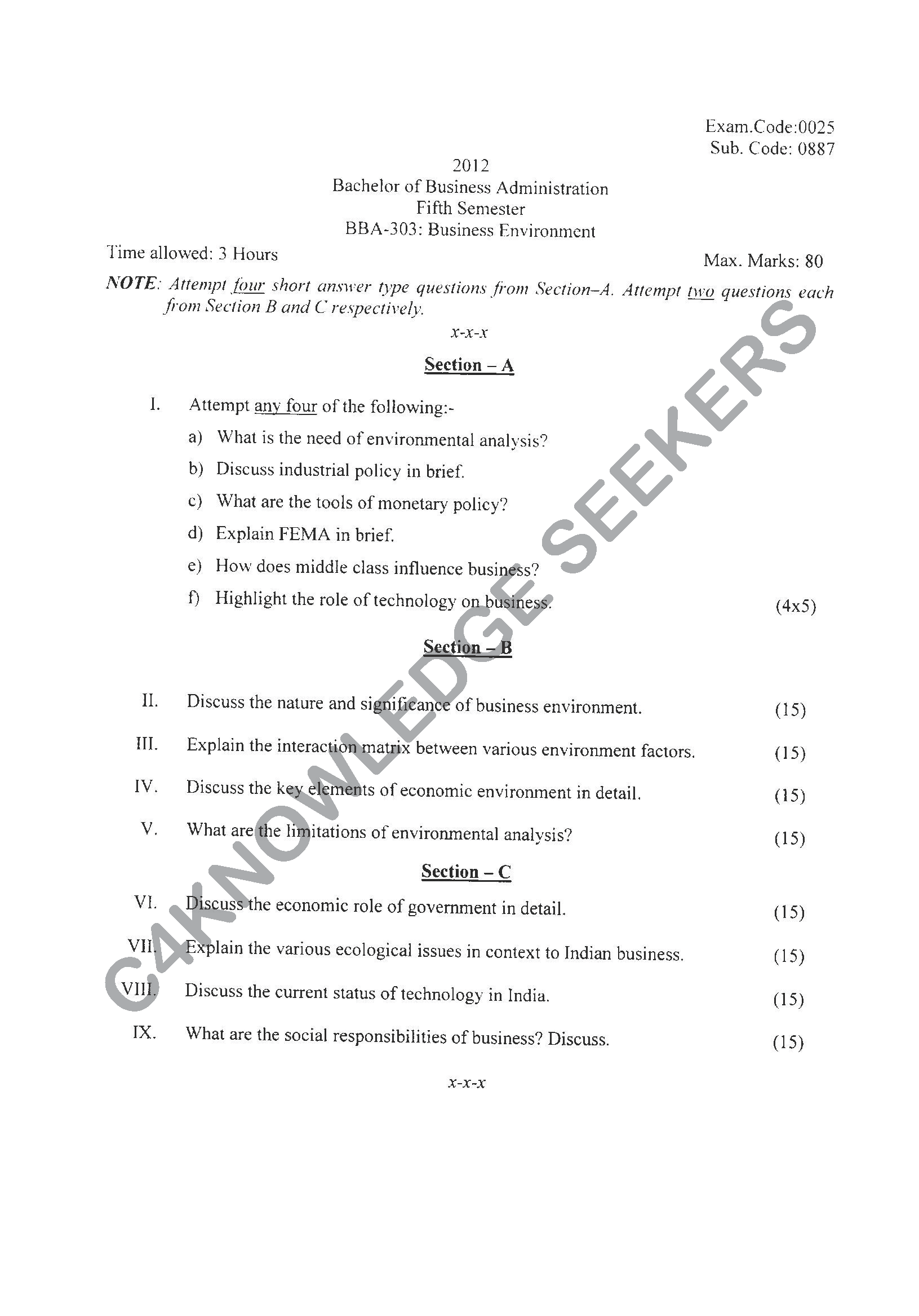 Question Paper Page 1