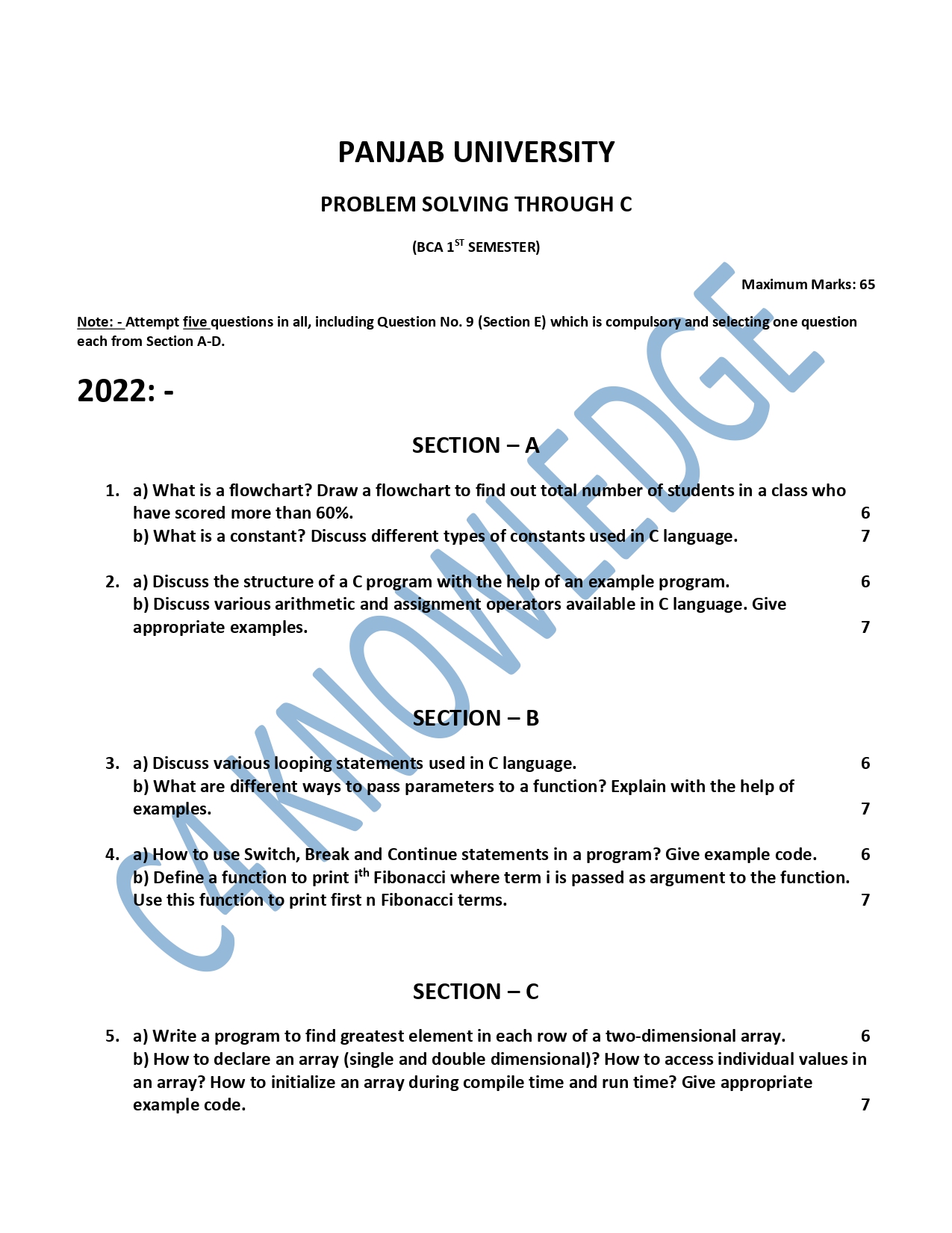 Question Paper Page 1