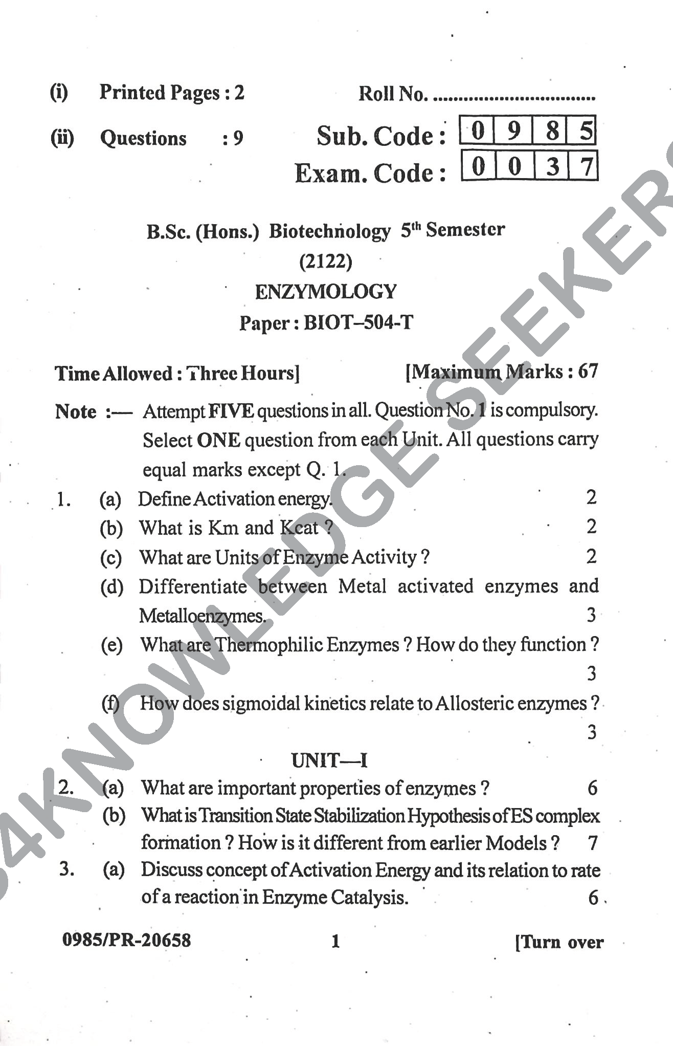 Question Paper Page 1