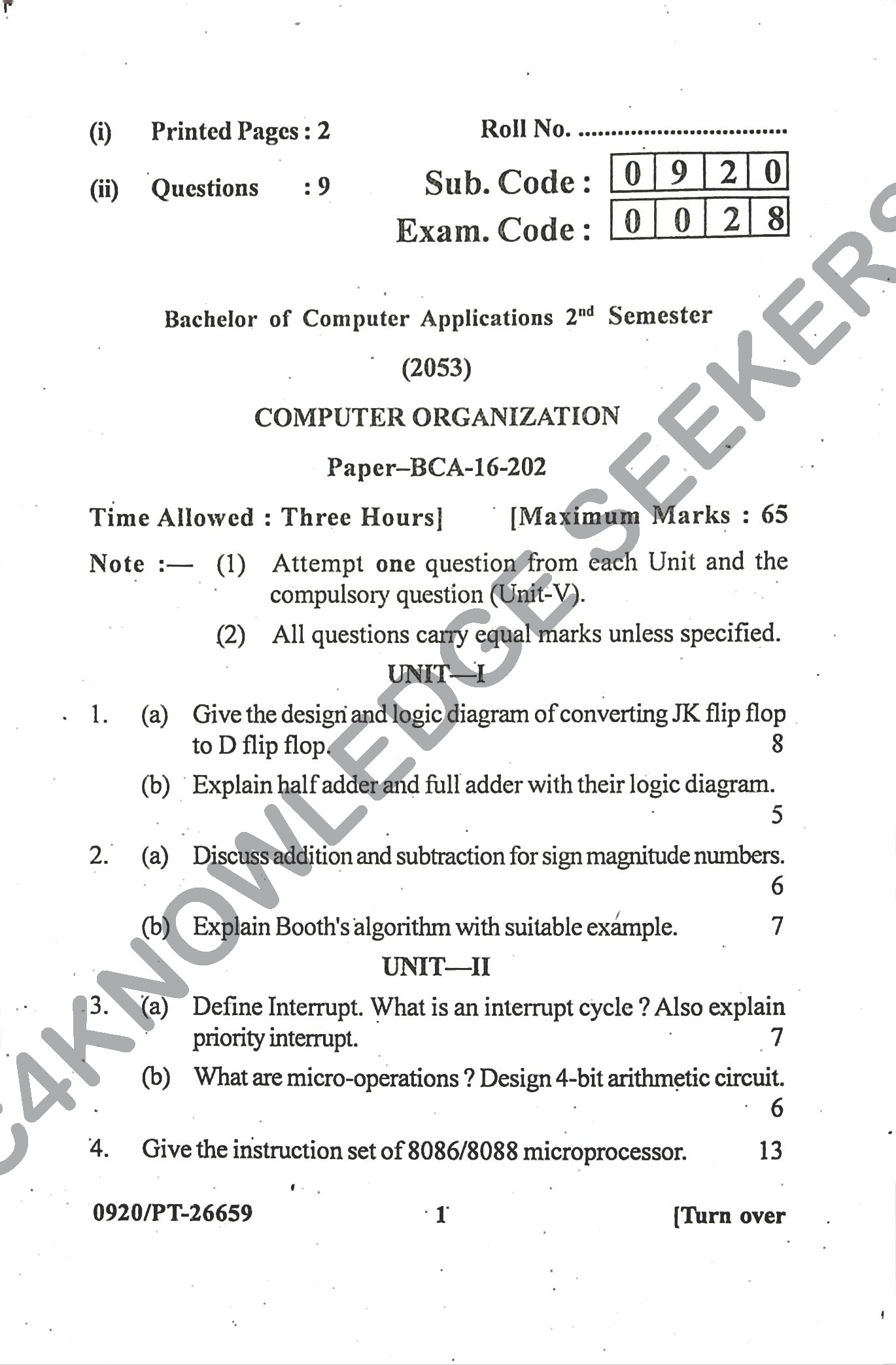 Question Paper Page 1