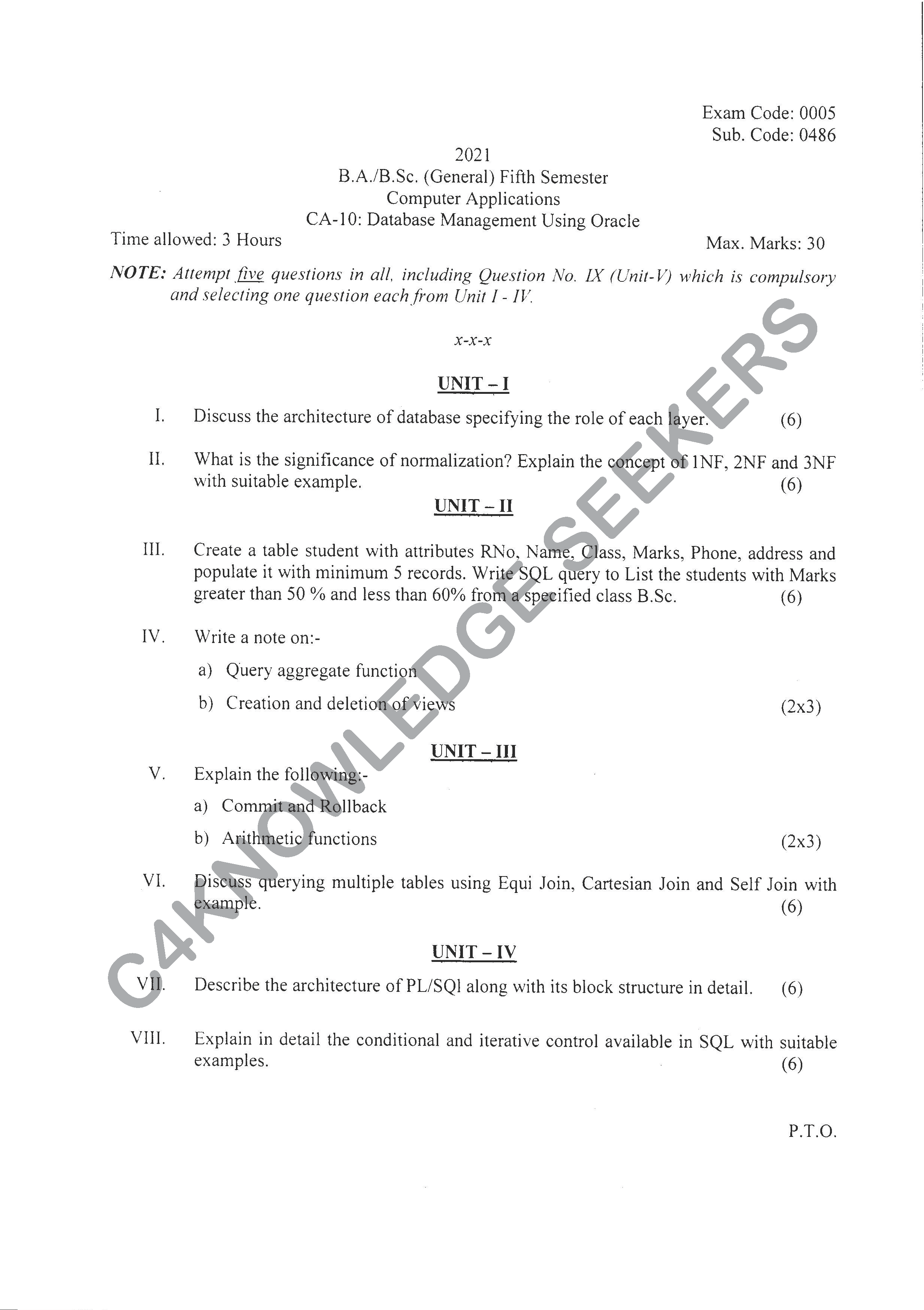 Question Paper Page 1