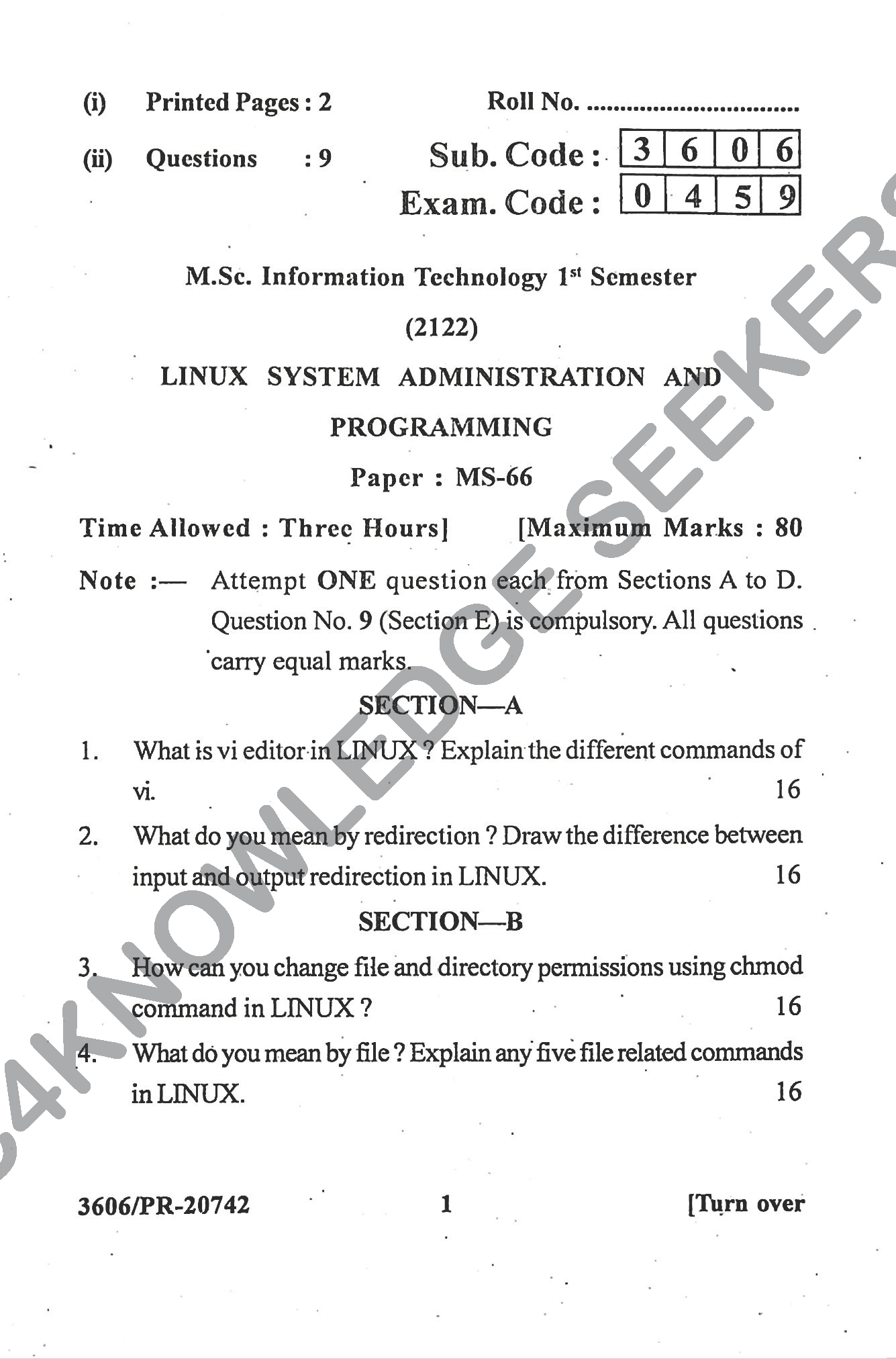 Question Paper Page 1
