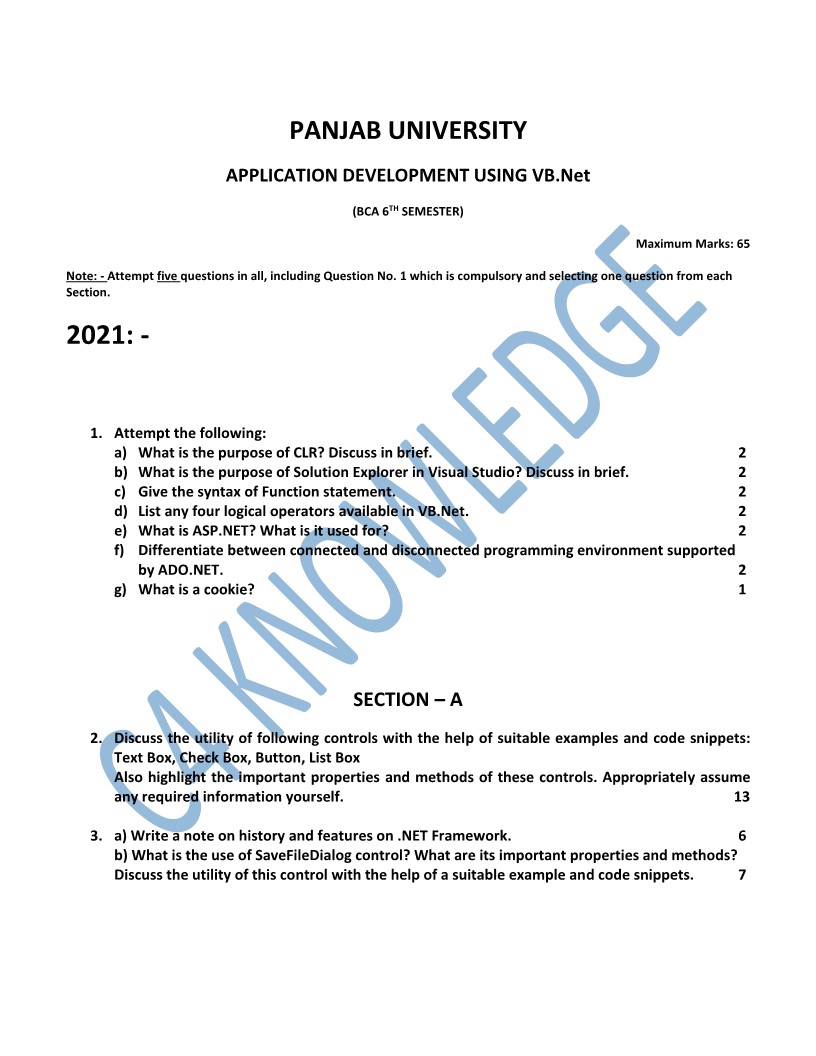 Question Paper Page 1