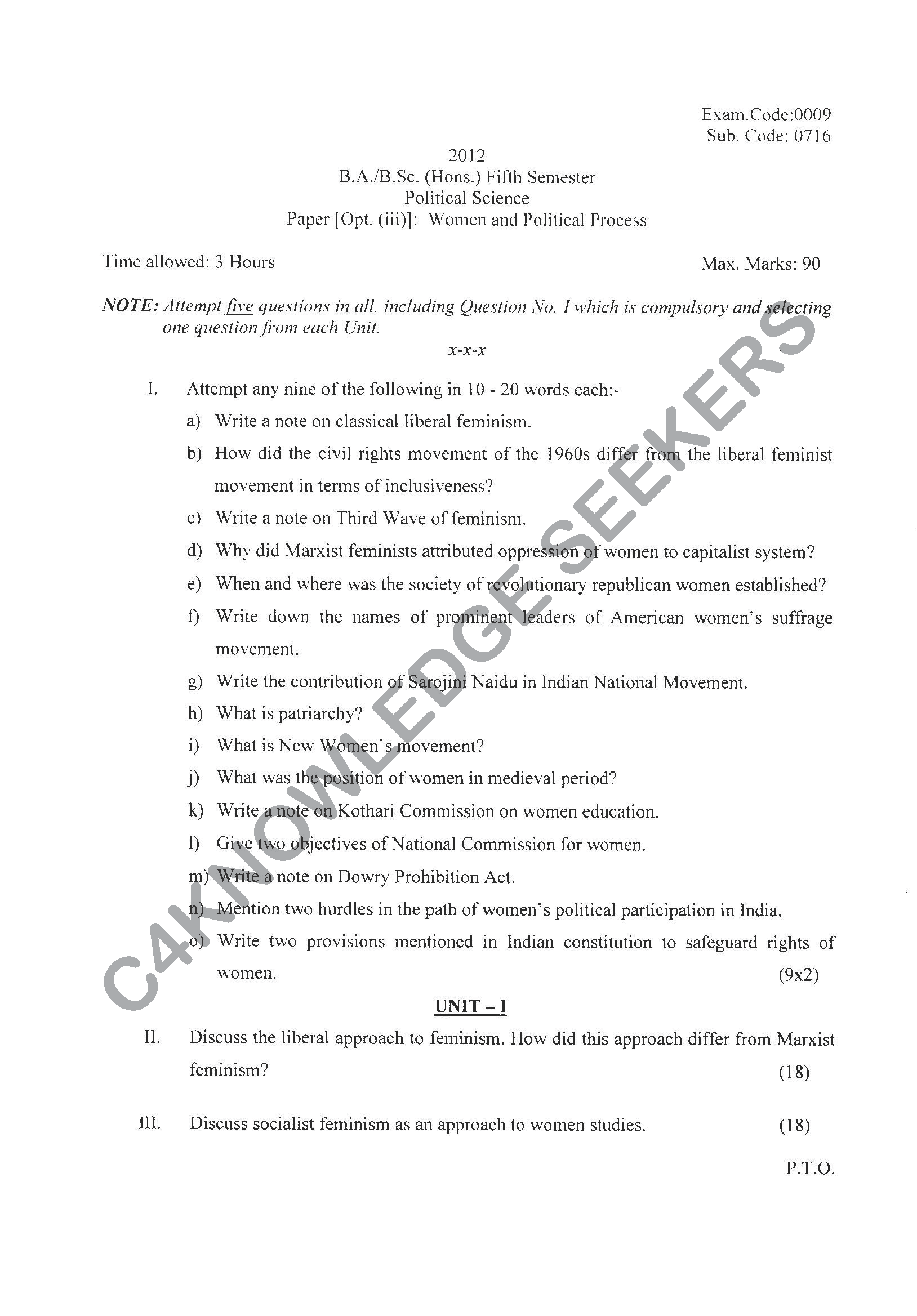 Question Paper Page 1