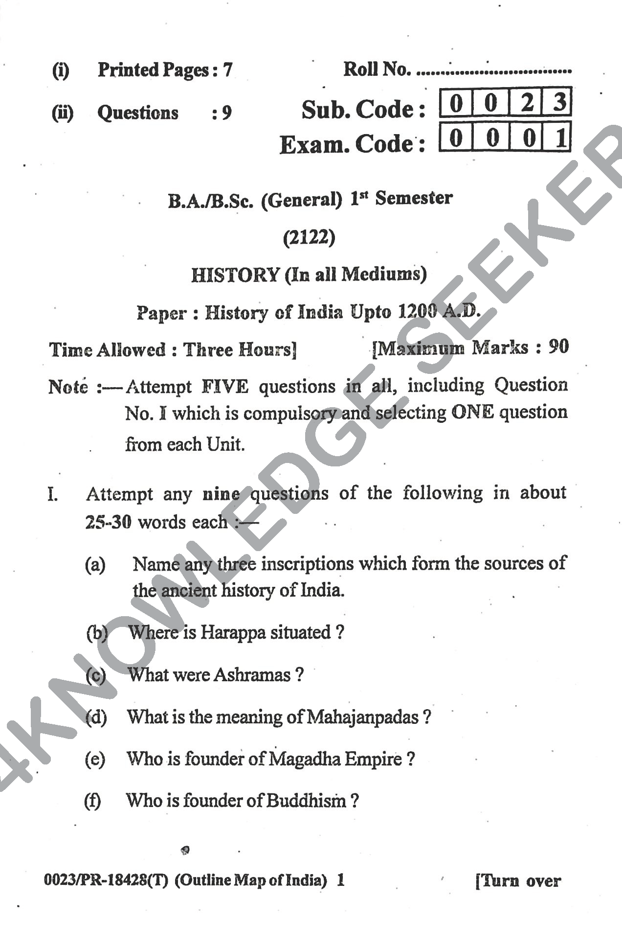 Question Paper Page 1