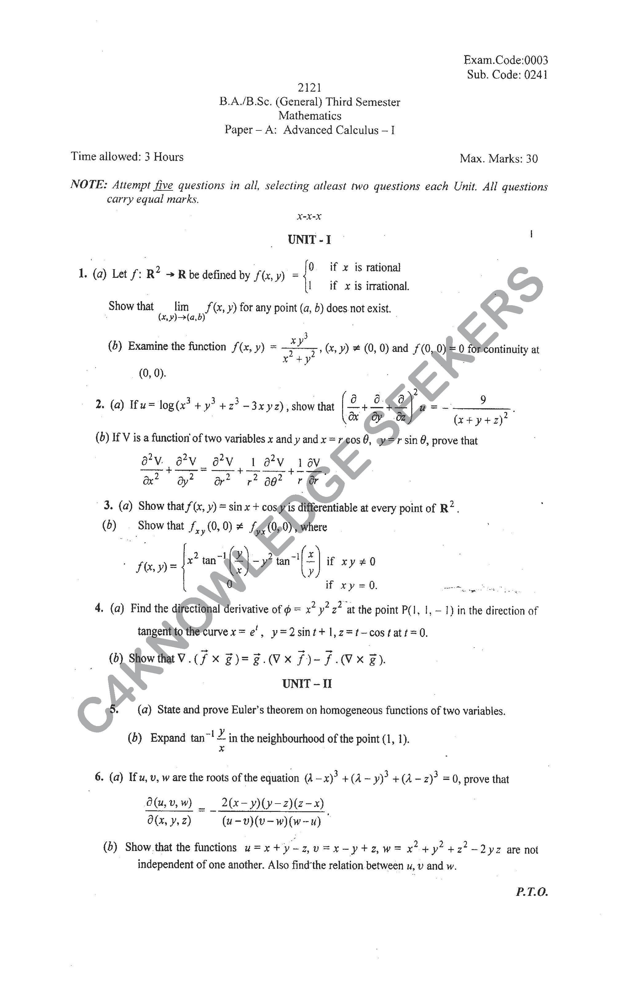 Question Paper Page 1