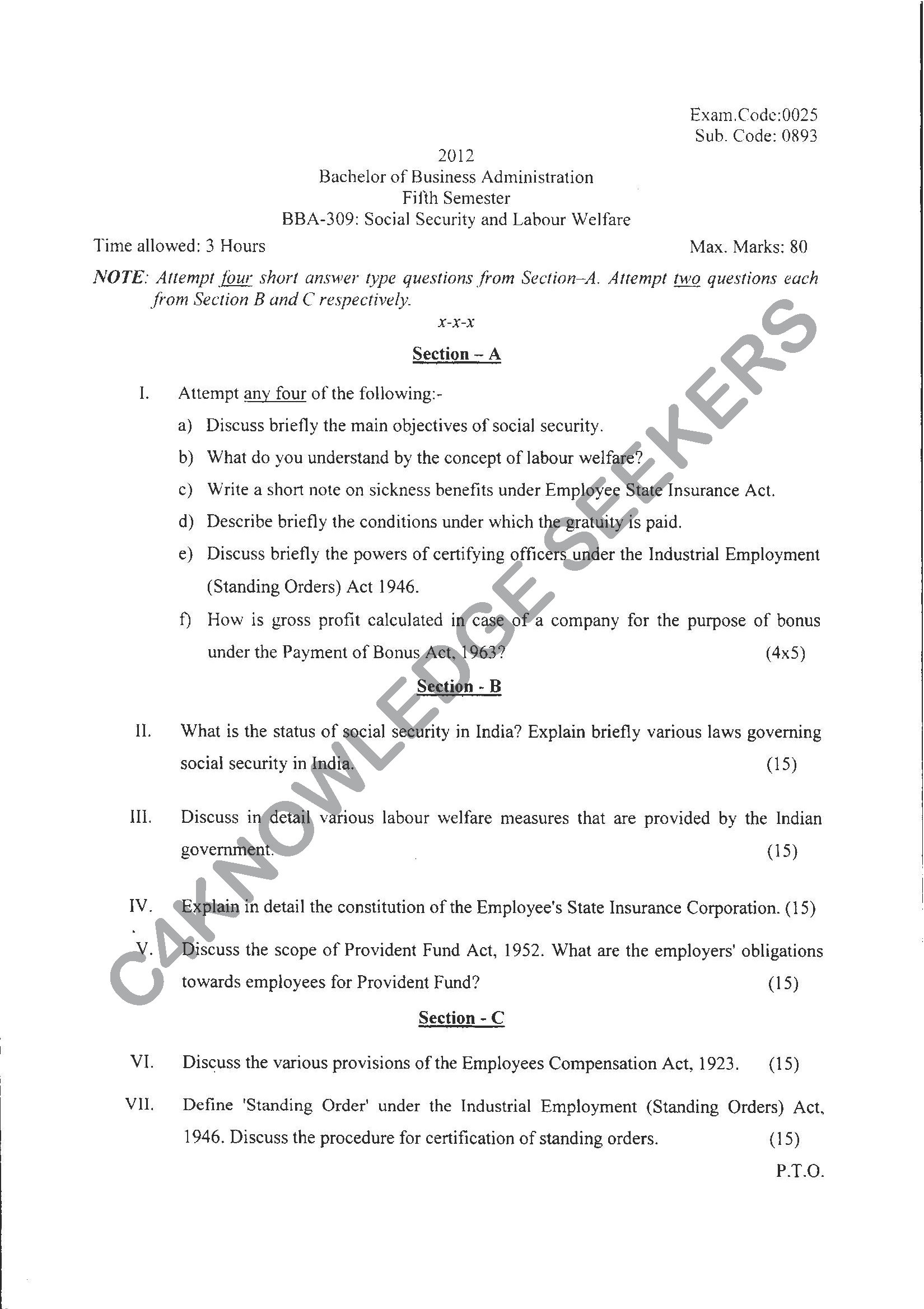 Question Paper Page 1