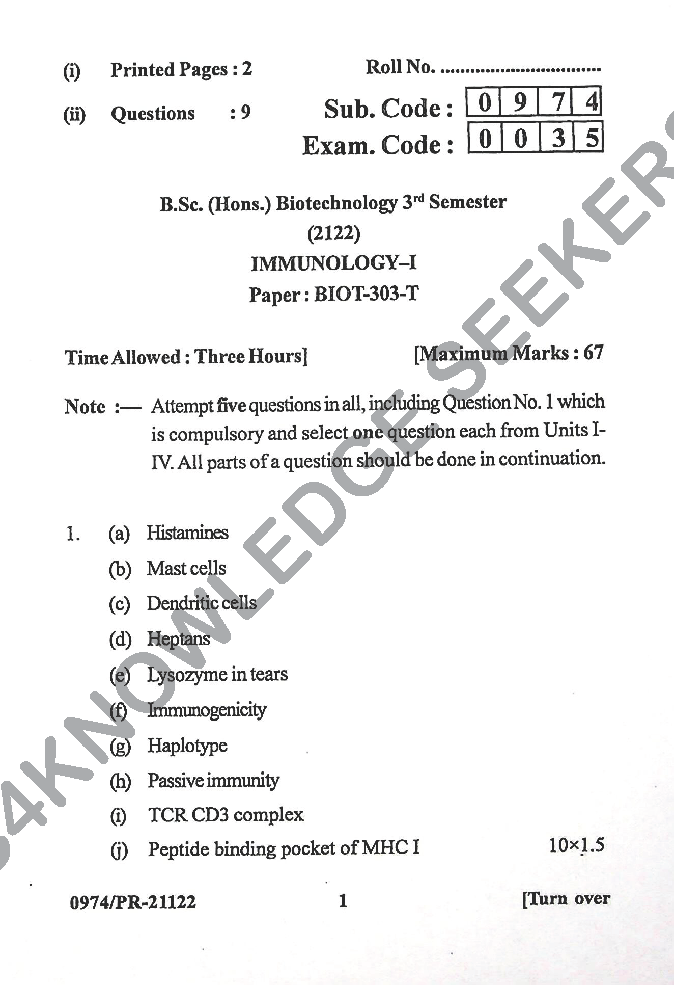 Question Paper Page 1