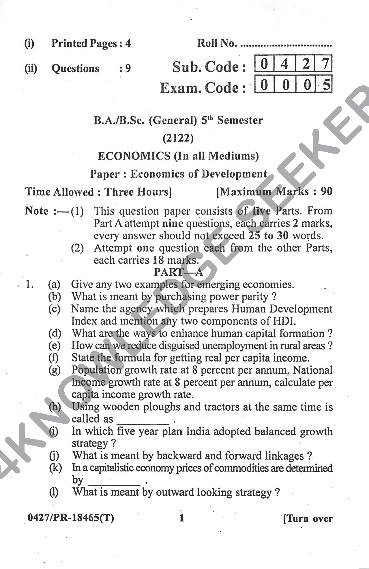 Question Paper Page 1
