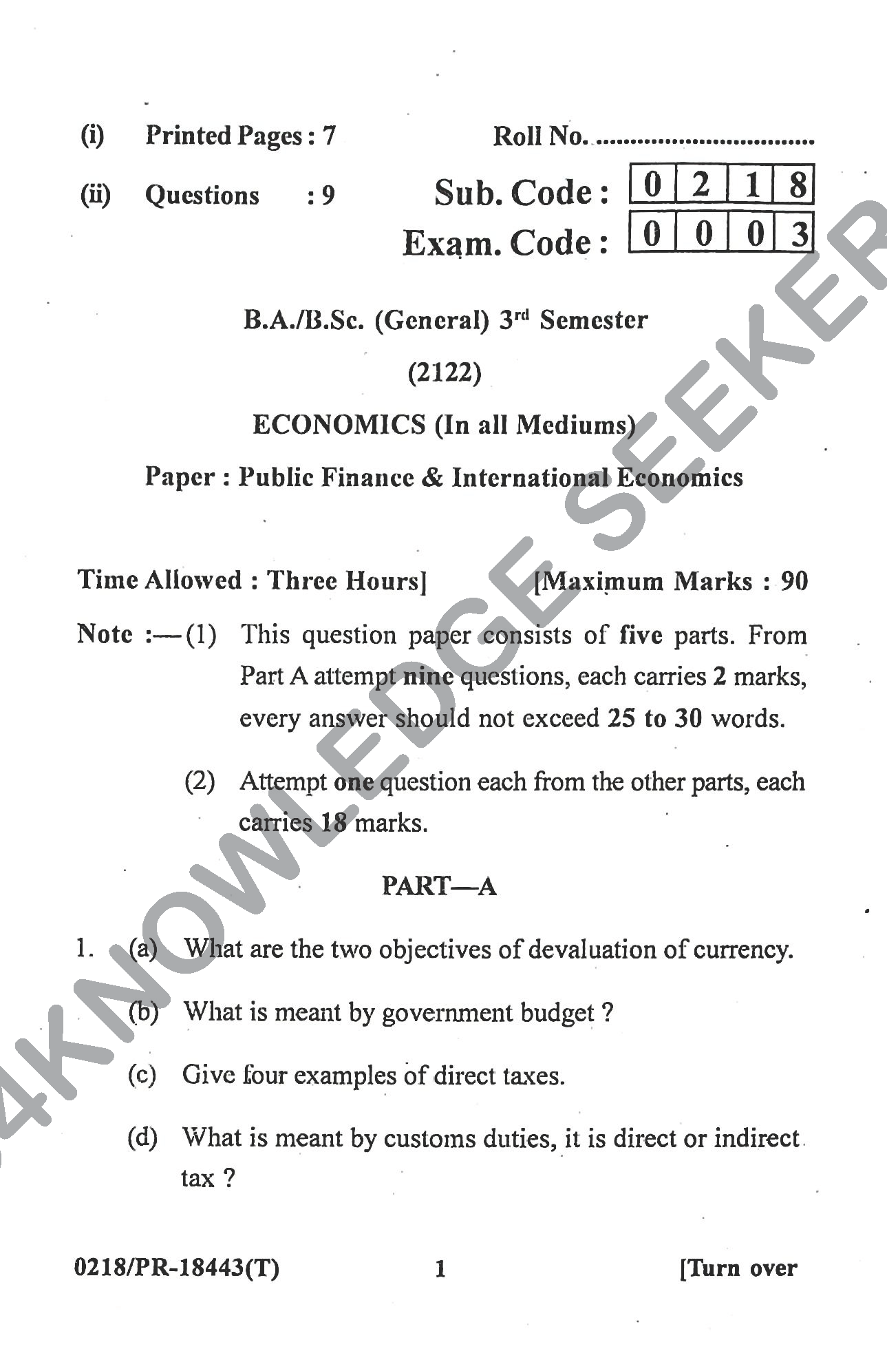 Question Paper Page 1