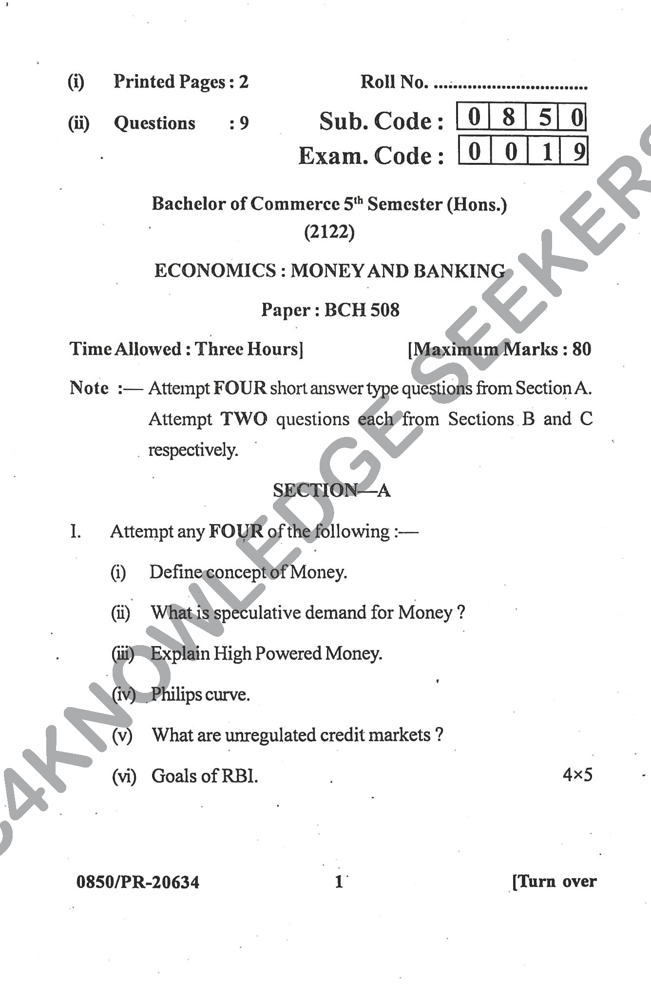Question Paper Page 1
