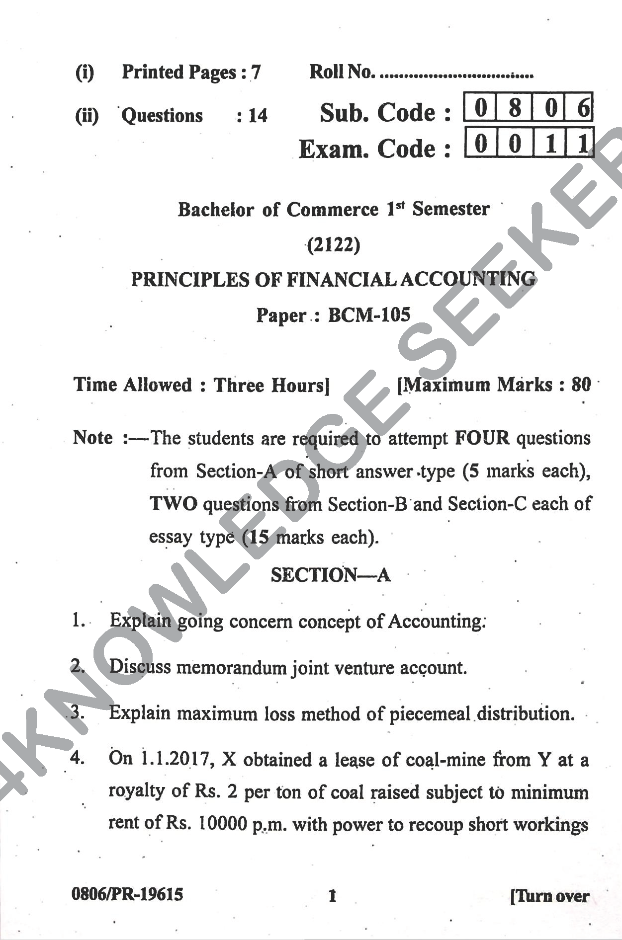 Question Paper Page 1