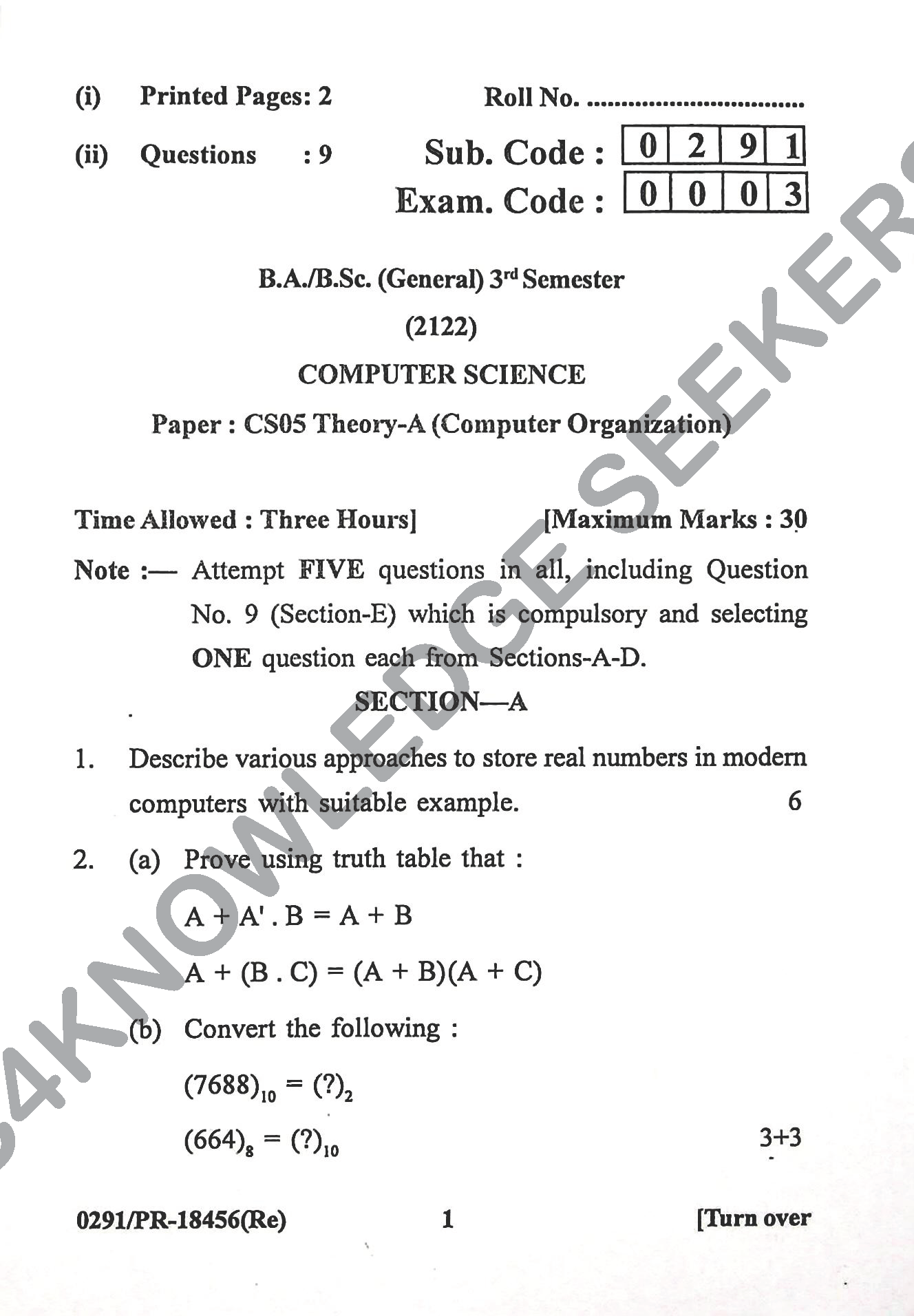 Question Paper Page 1