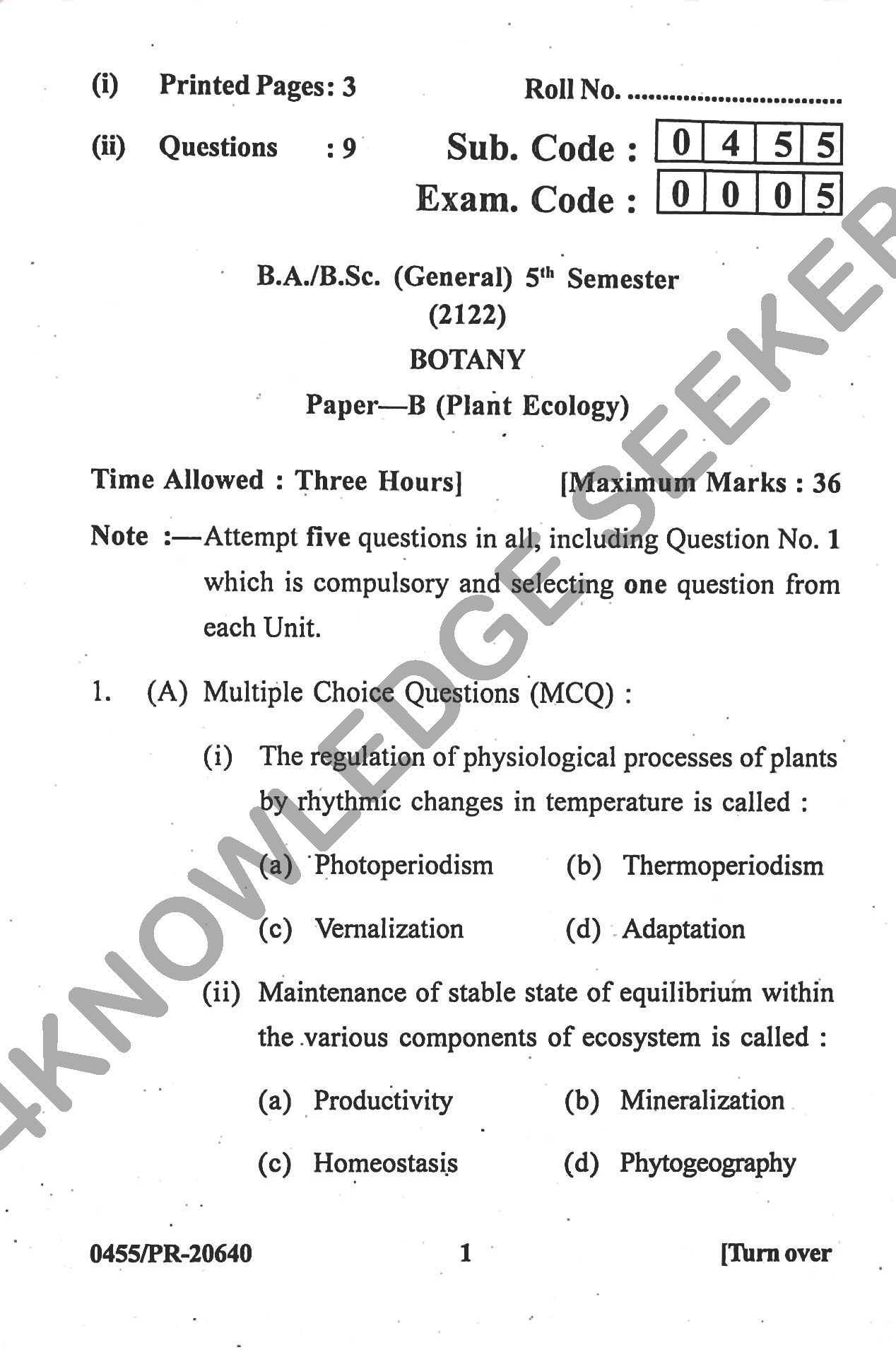 Question Paper Page 1