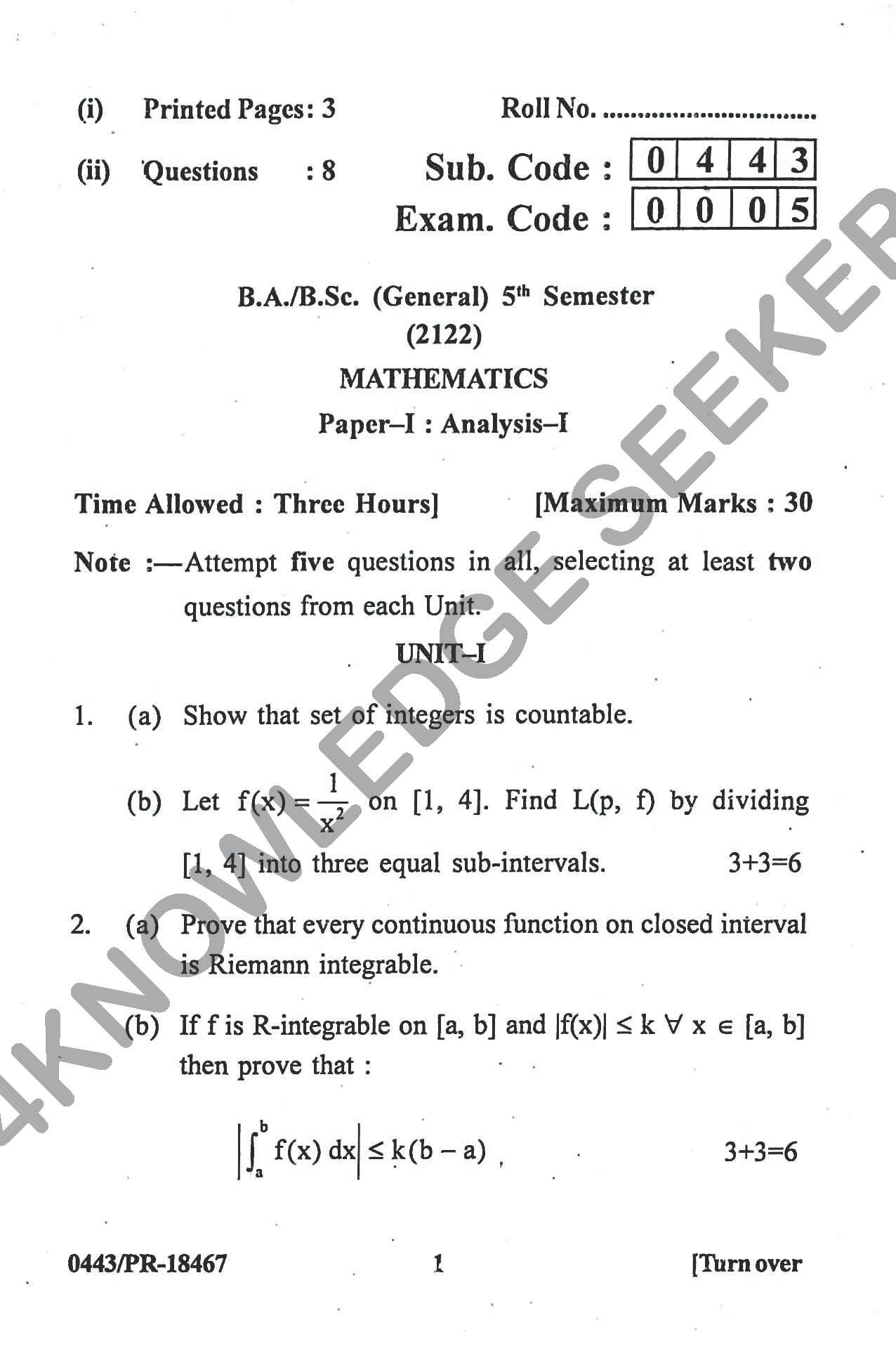 Question Paper Page 1