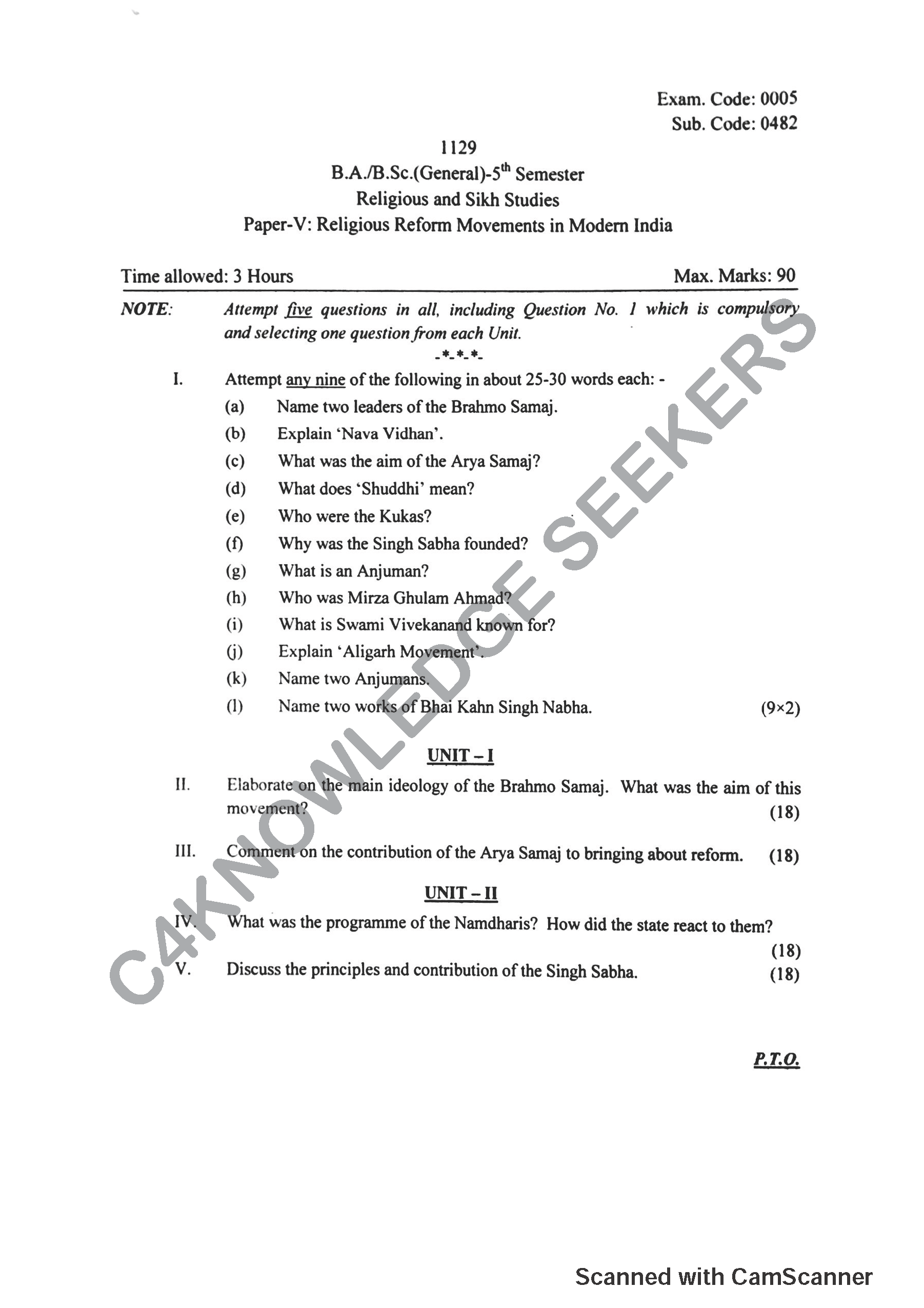 Question Paper Page 1