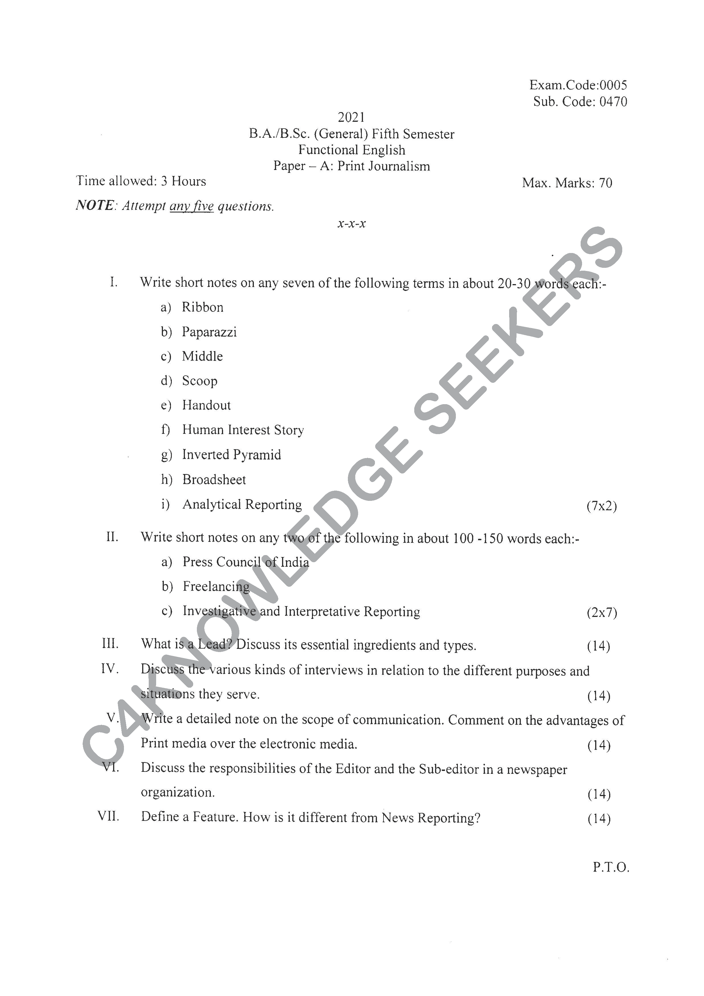 Question Paper Page 1