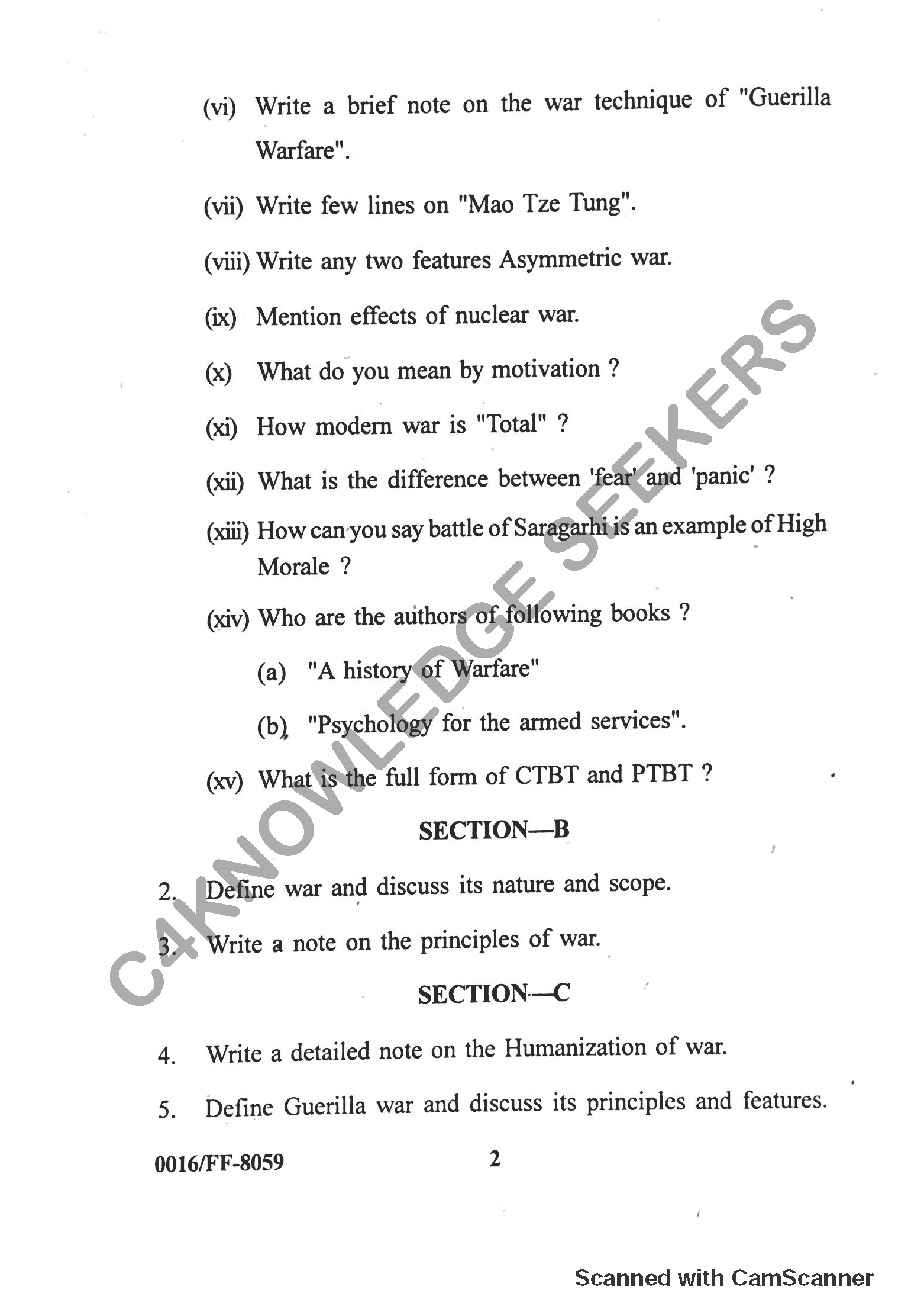 Question Paper 2019