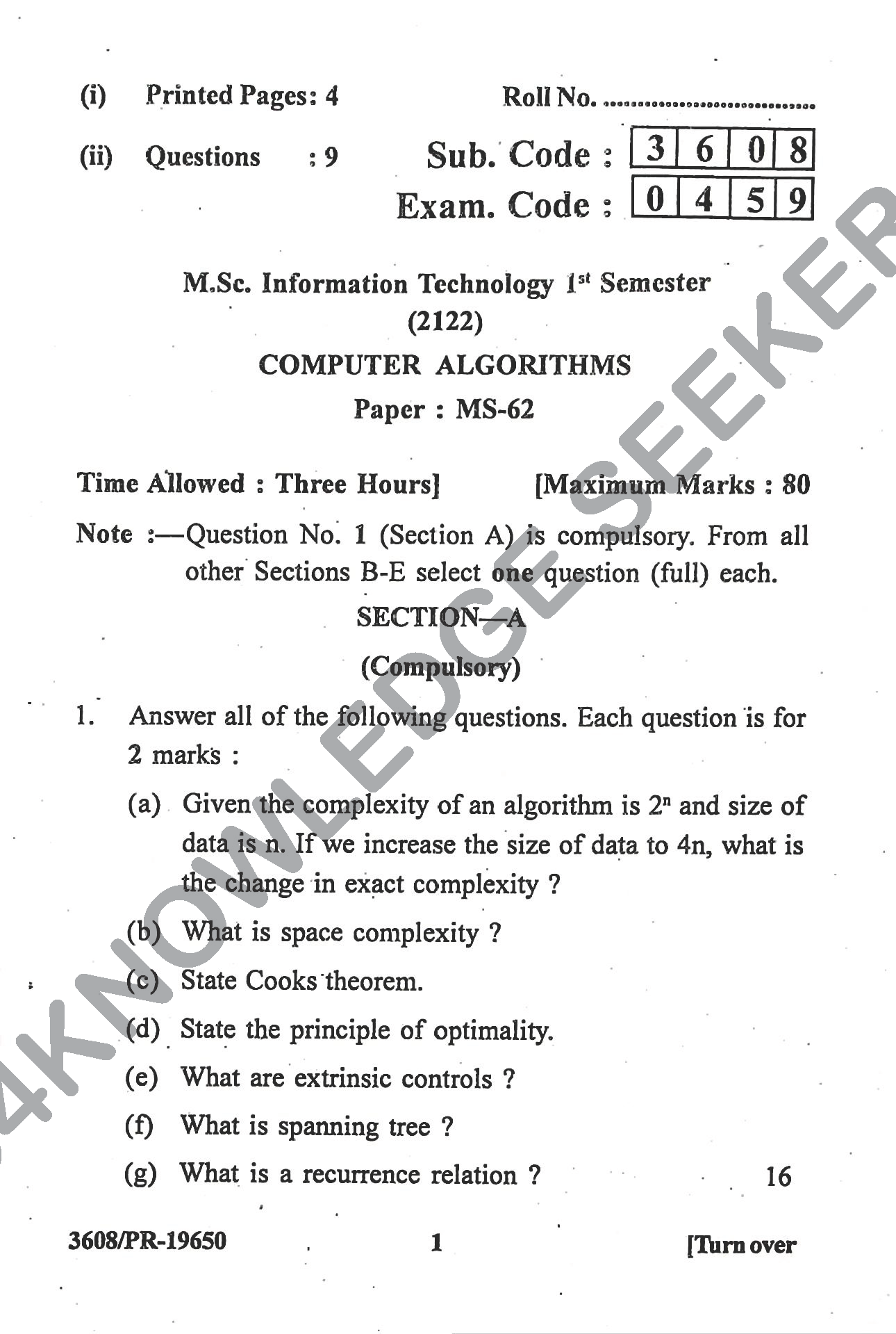 Question Paper Page 1