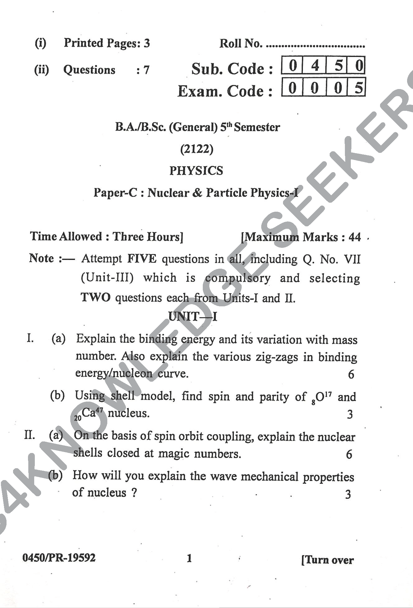 Question Paper Page 1