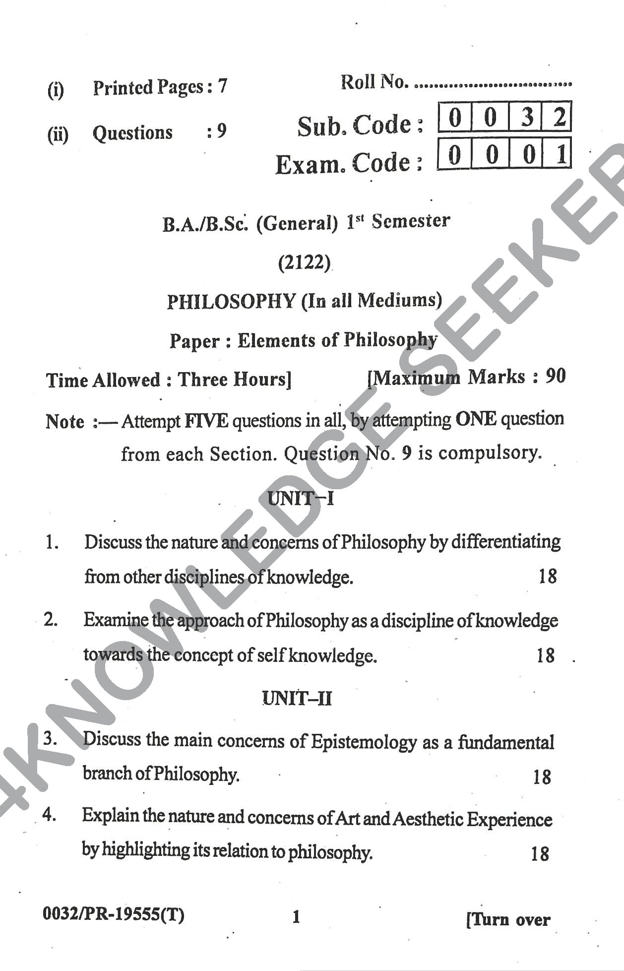 Question Paper Page 1
