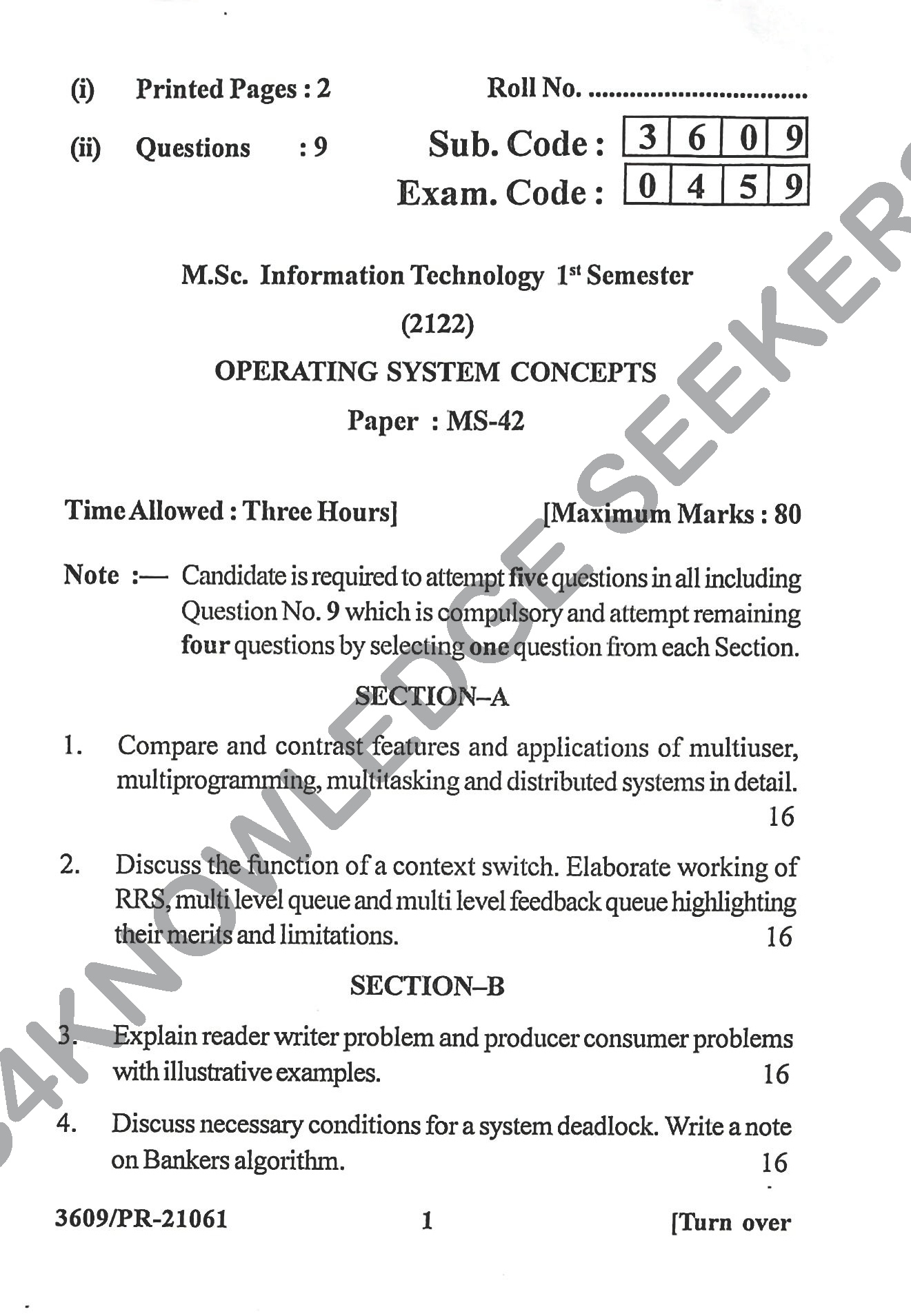 Question Paper Page 1