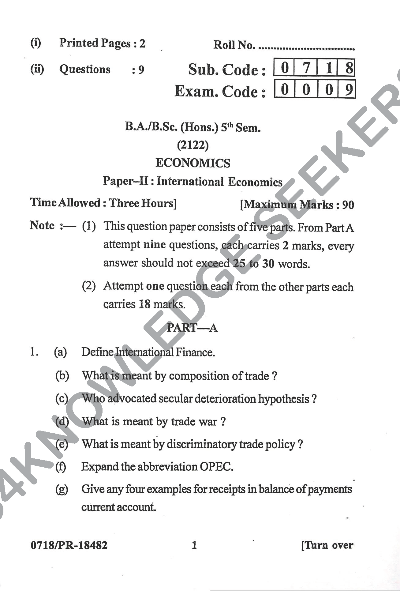 Question Paper Page 1