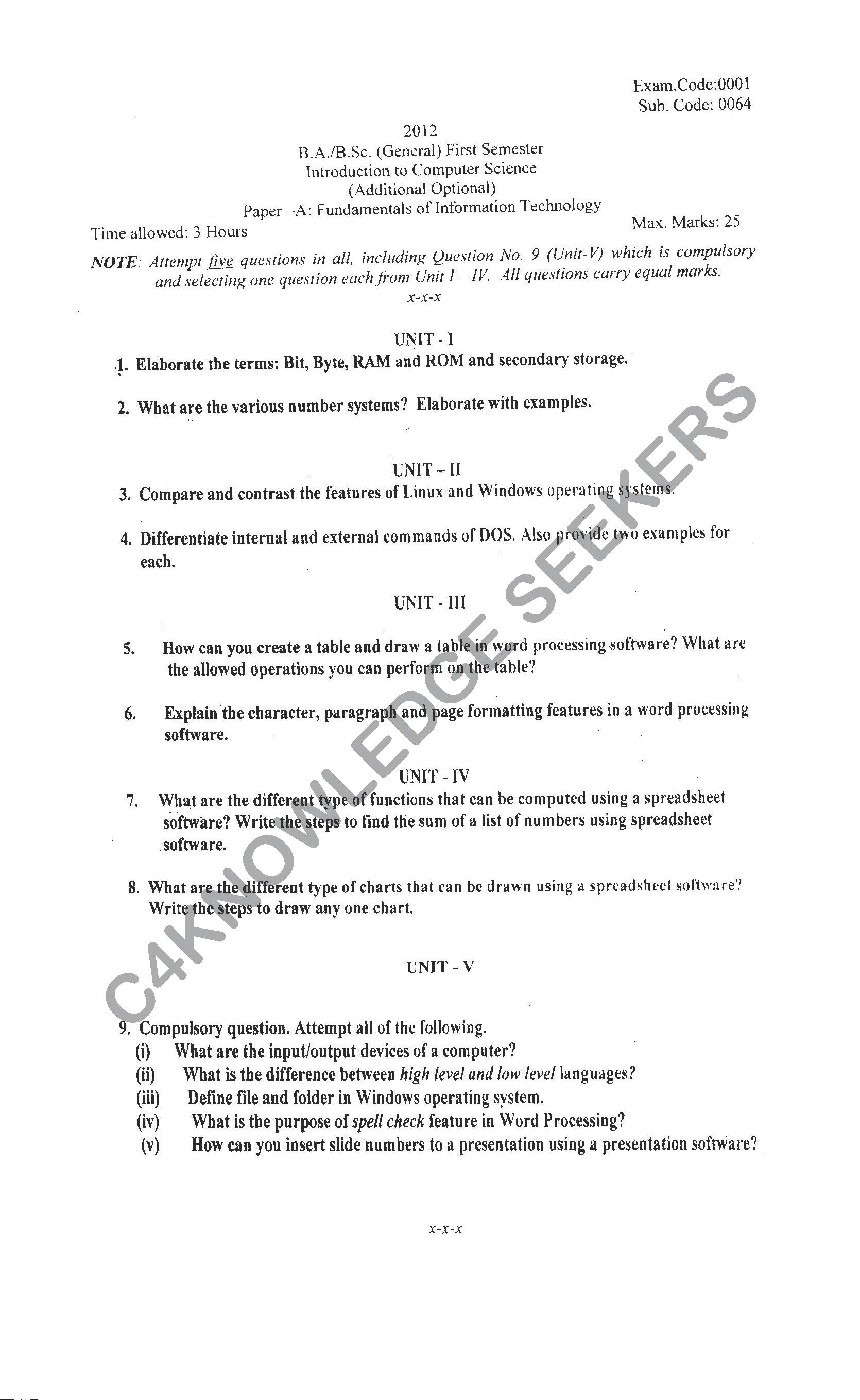 Question Paper Page 1