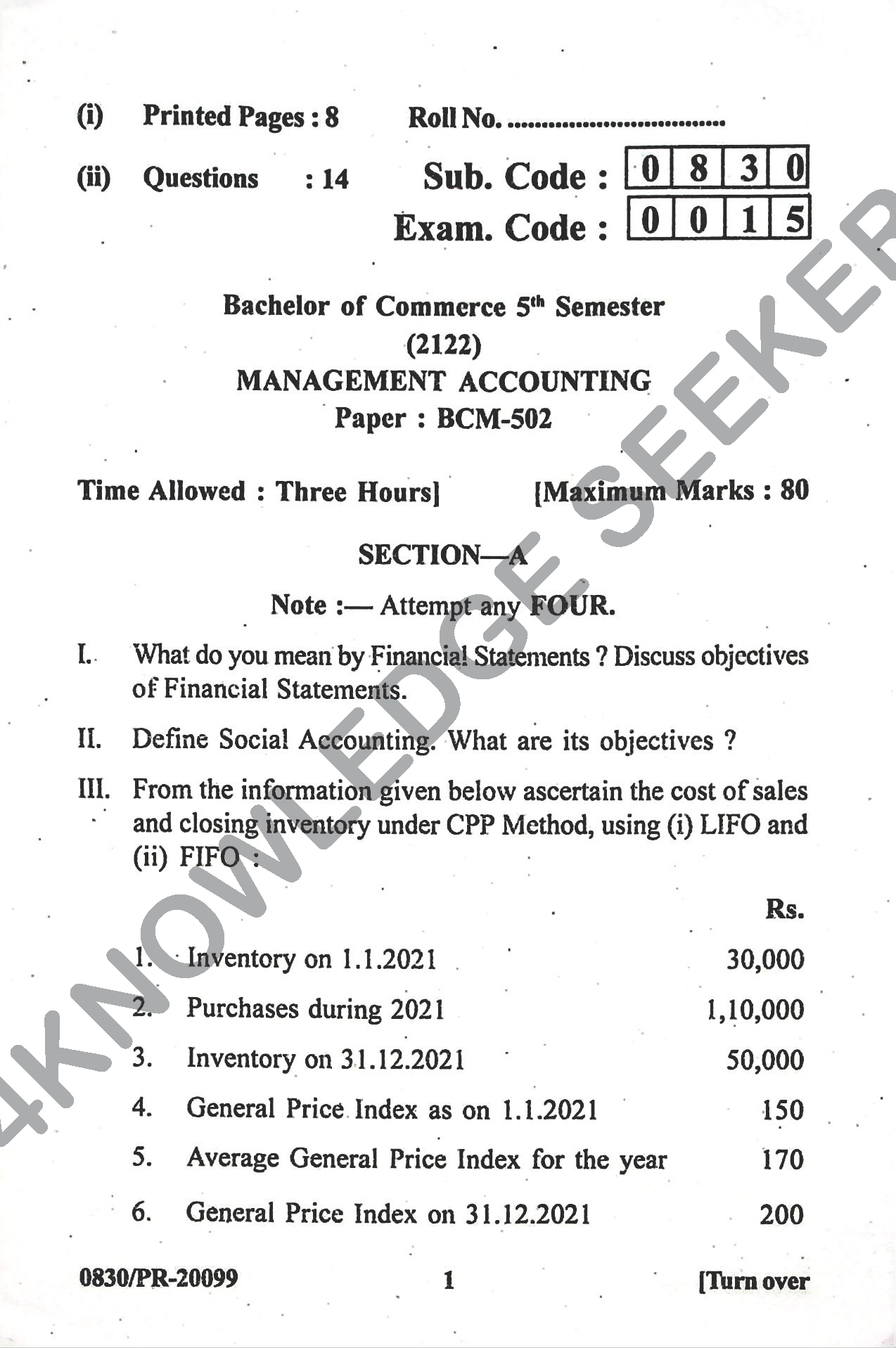 Question Paper Page 1