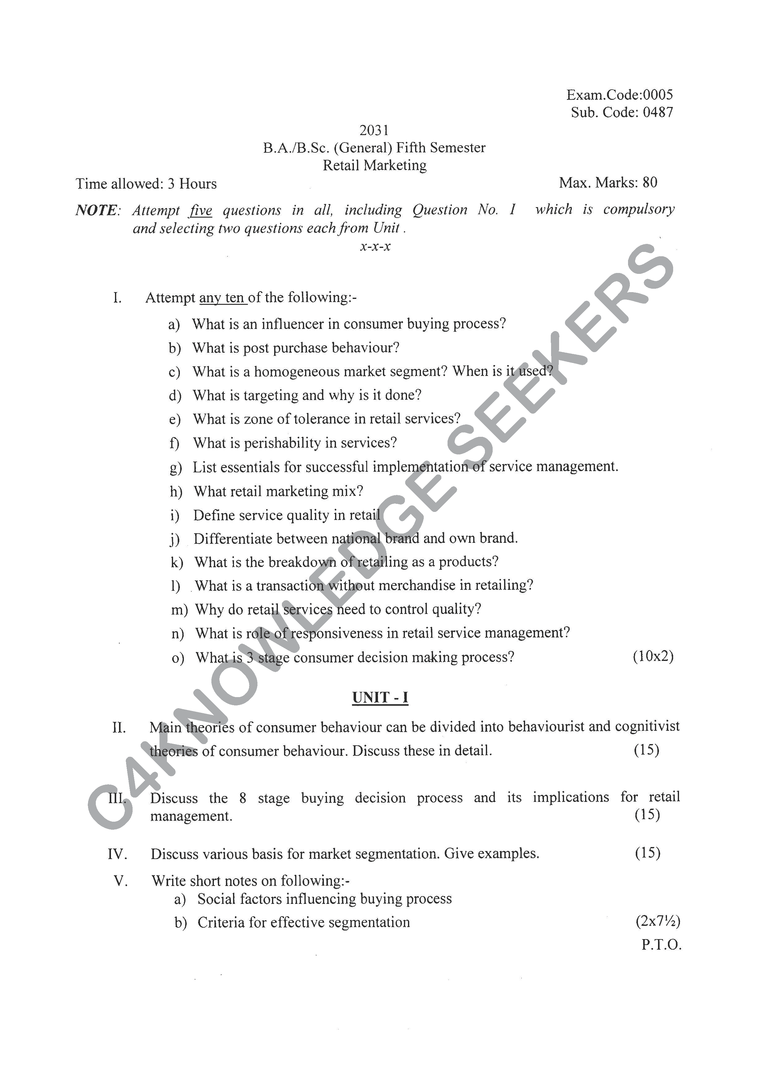 Question Paper Page 1