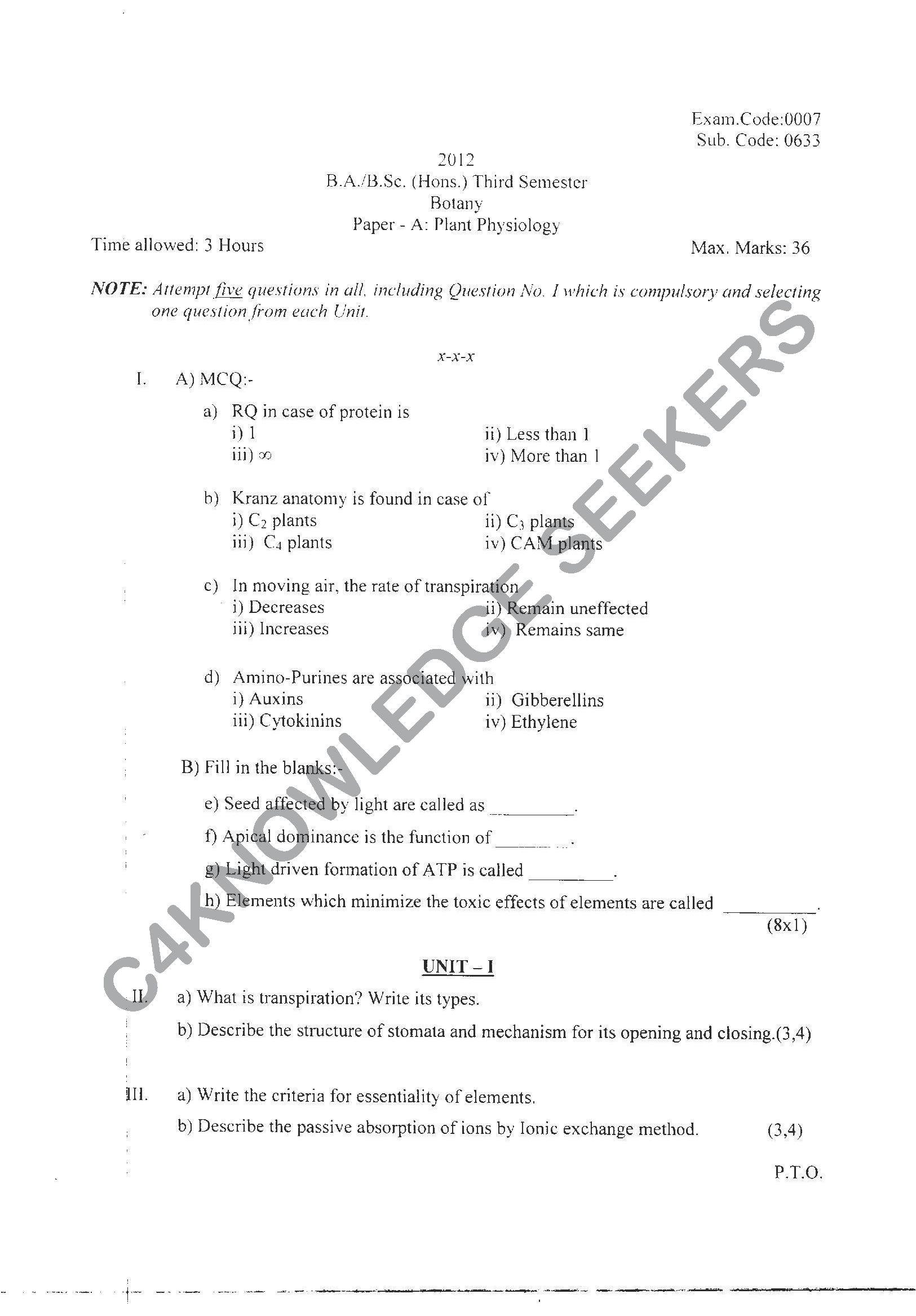 Question Paper Page 1
