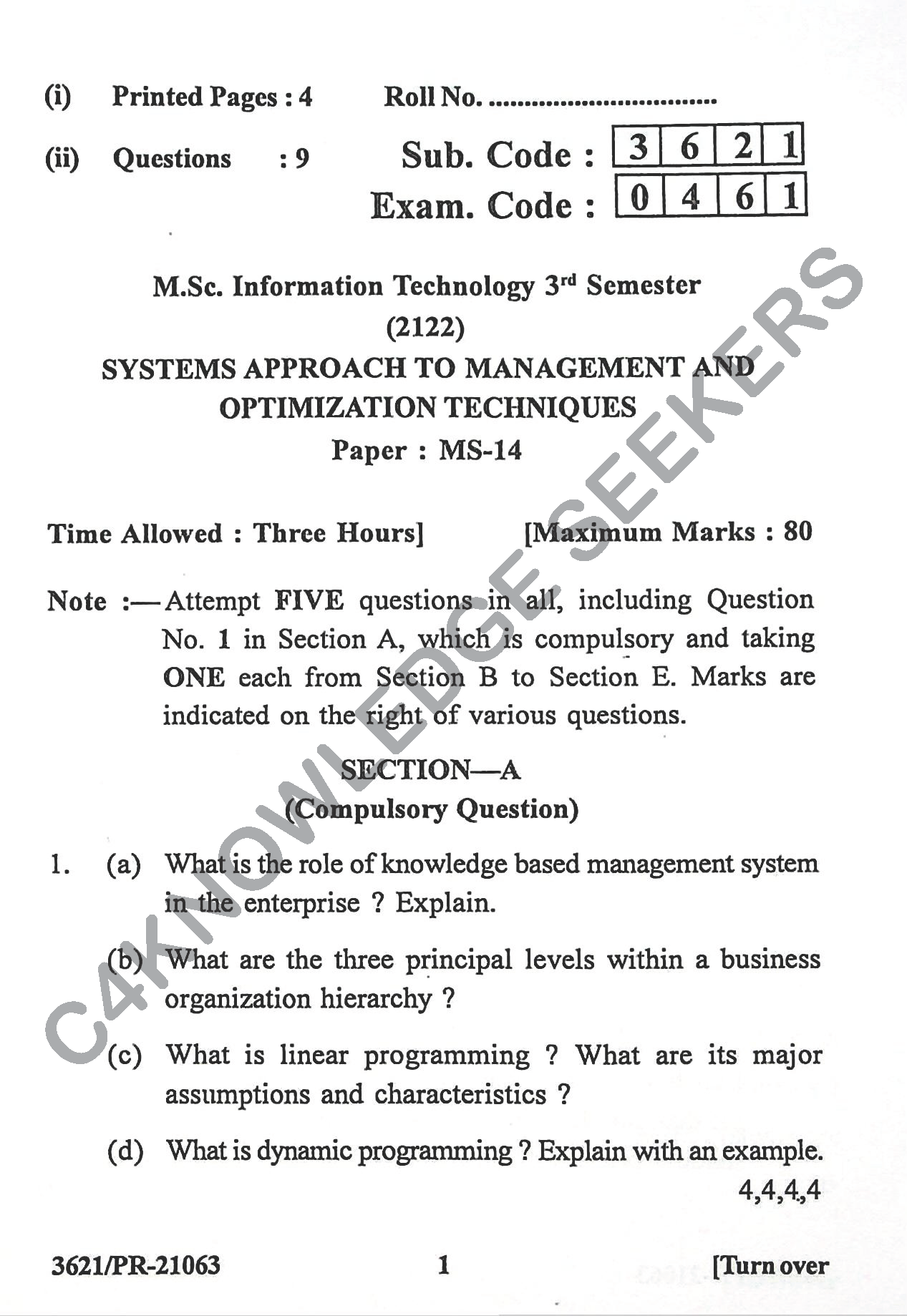 Question Paper Page 1