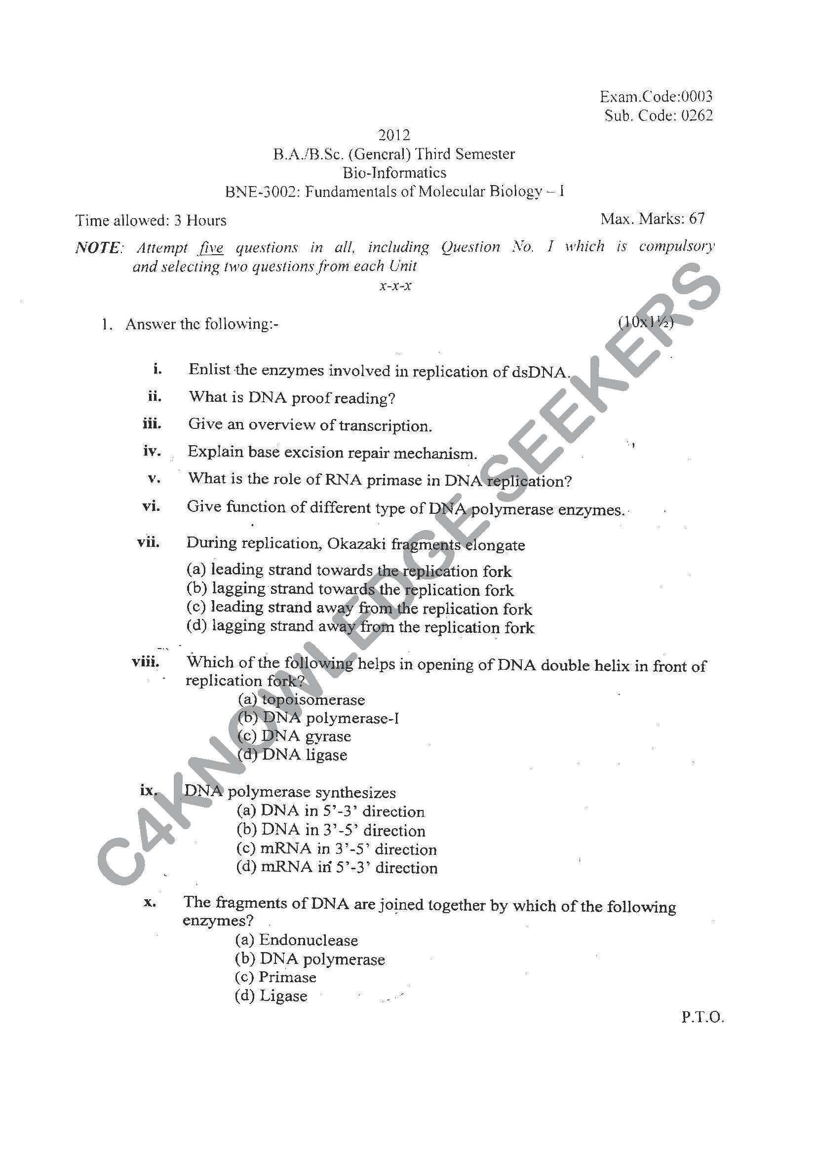 Question Paper Page 1